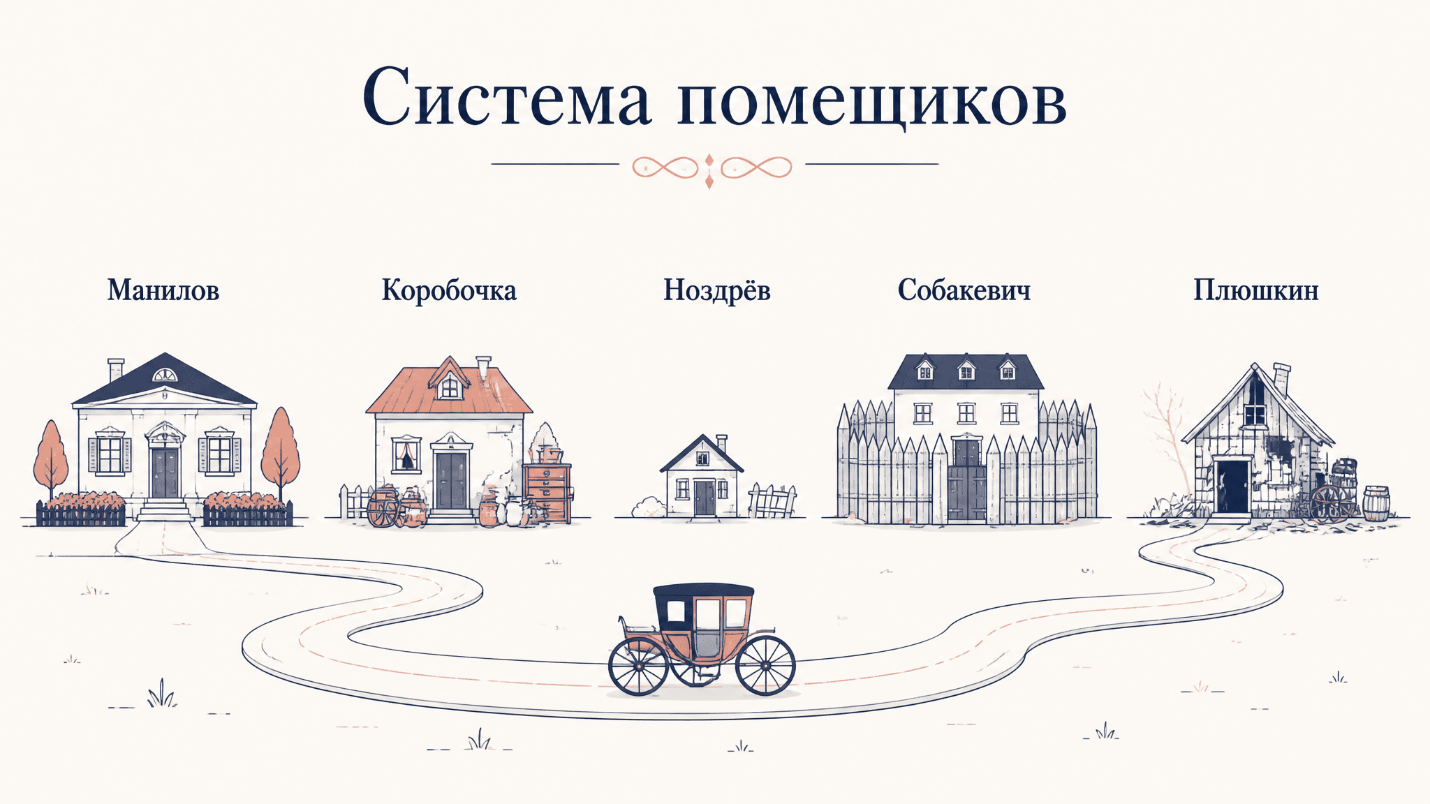 Система помещиков в Мёртвых душах: разбор пяти образов