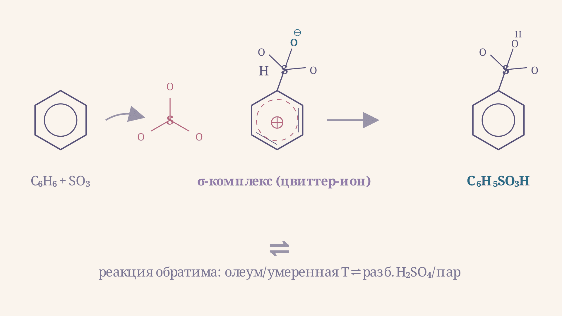 Сульфирование бензола: механизм и обратимость реакции SEAr