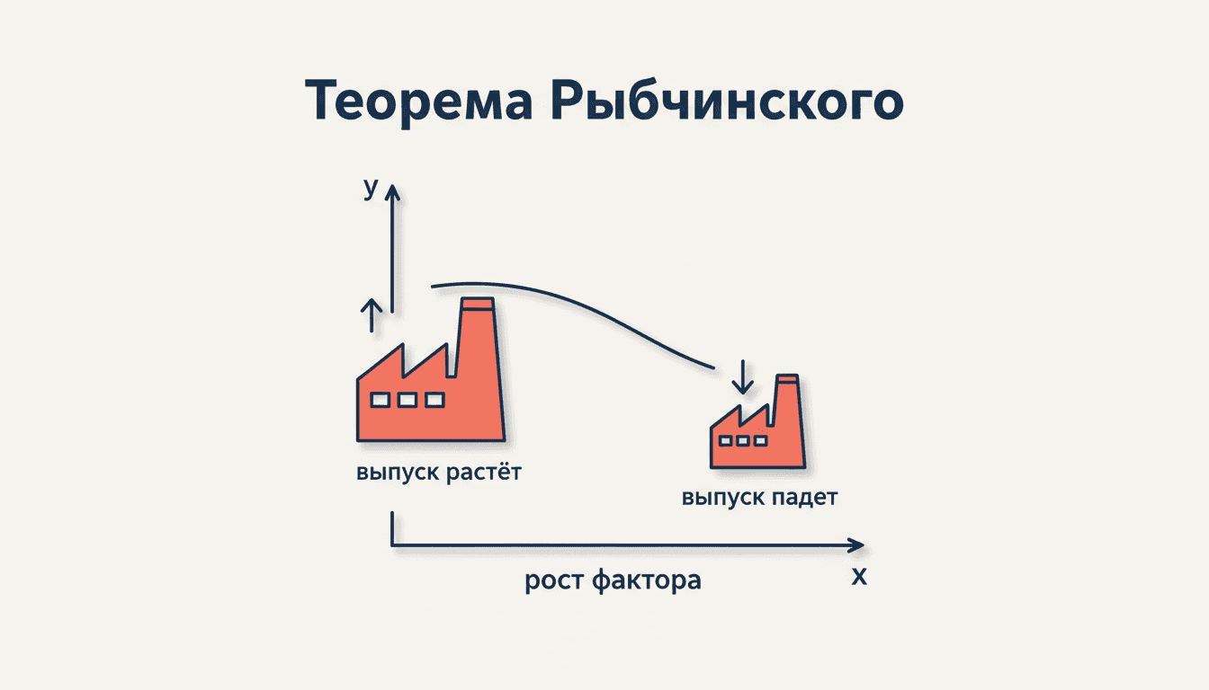 Теорема Рыбчинского: как рост фактора меняет выпуск