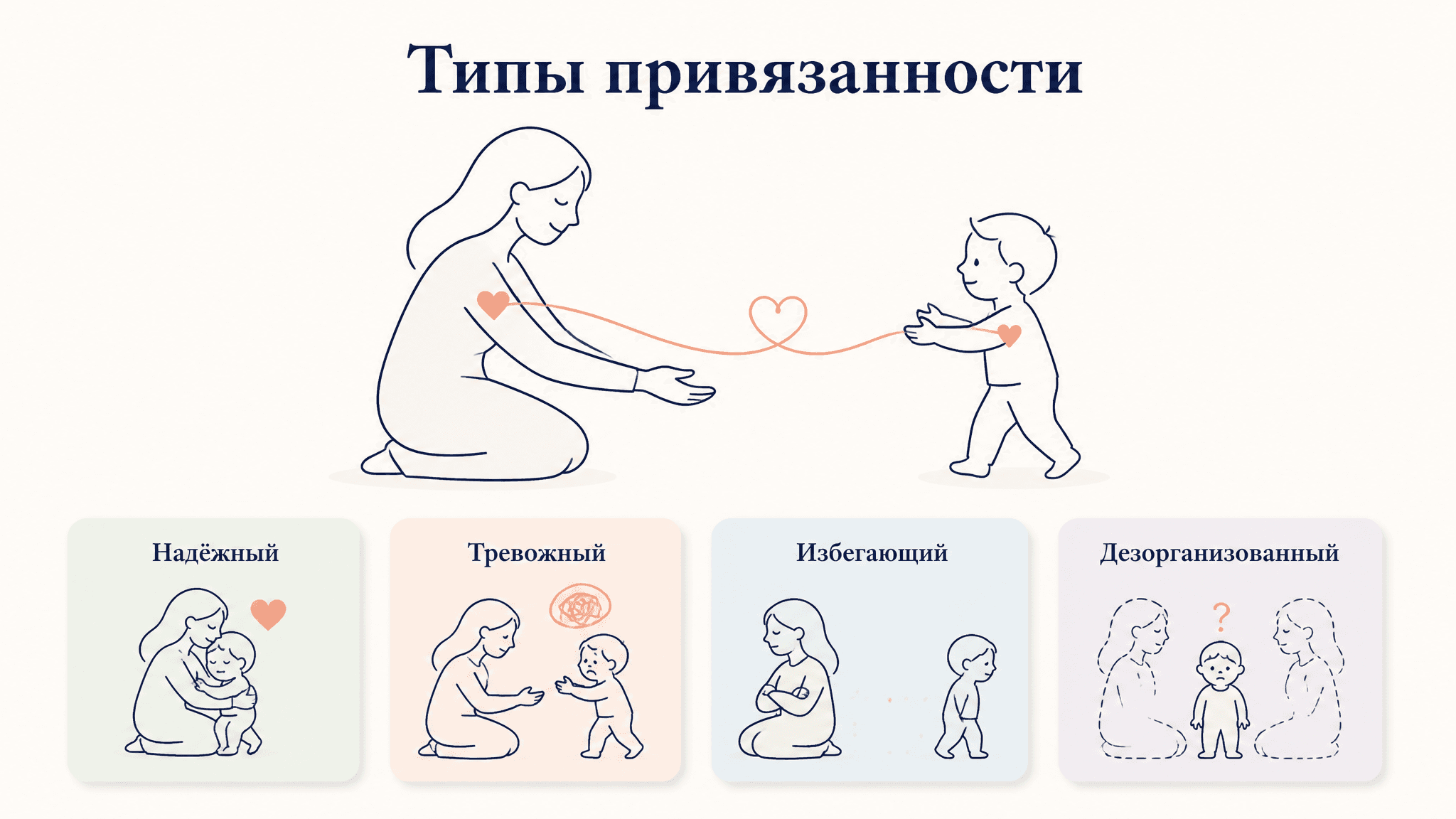 Типы привязанности по Эйнсворт: классификация и признаки
