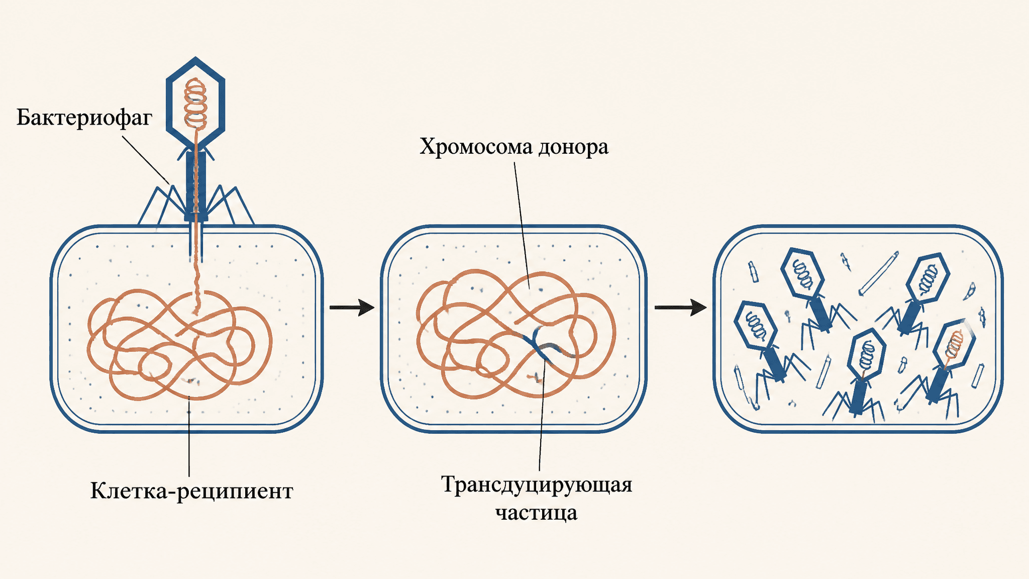 Трансдукция бактерий: общая и специфическая формы