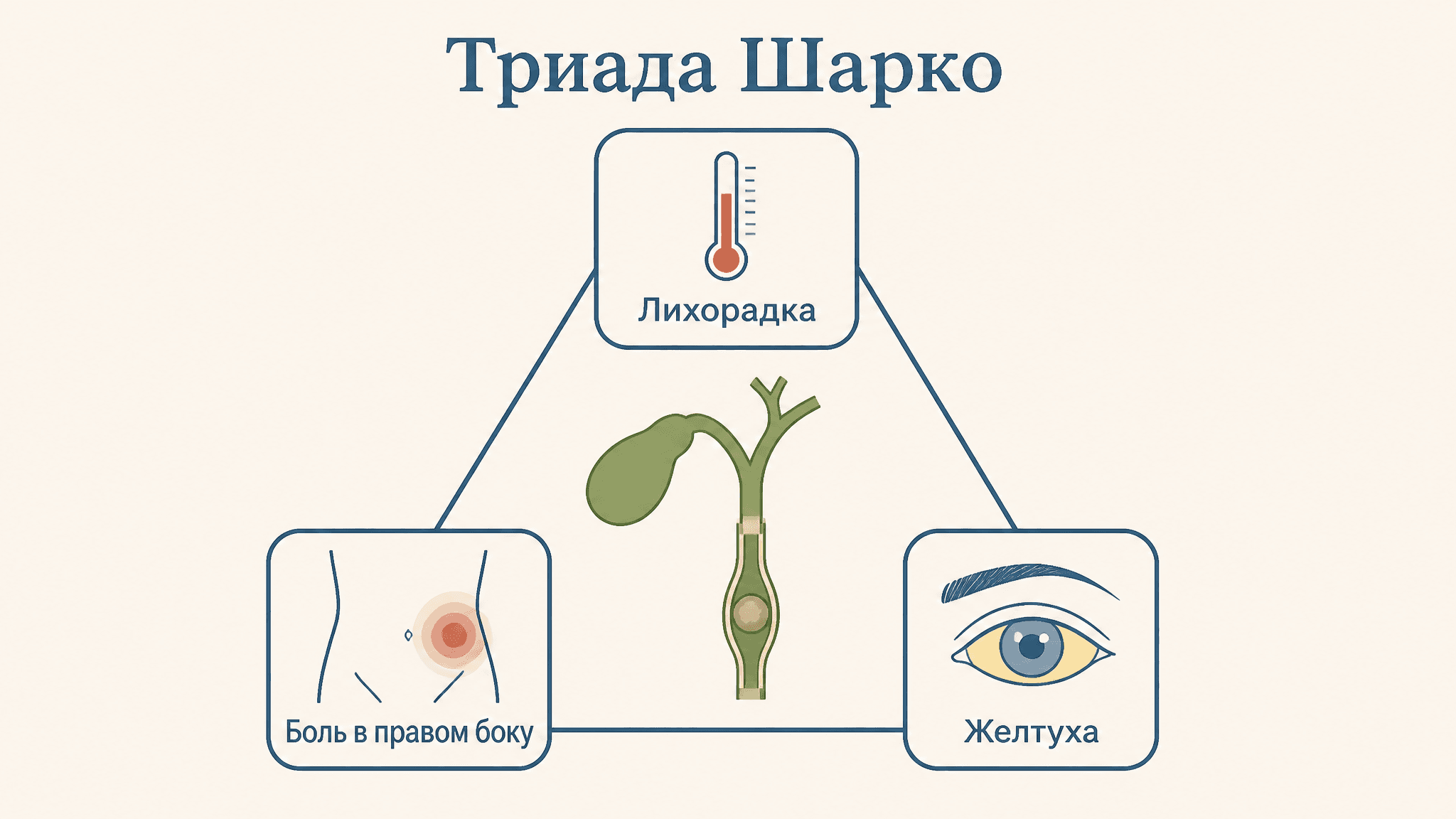 Триада Шарко: три признака острого холангита