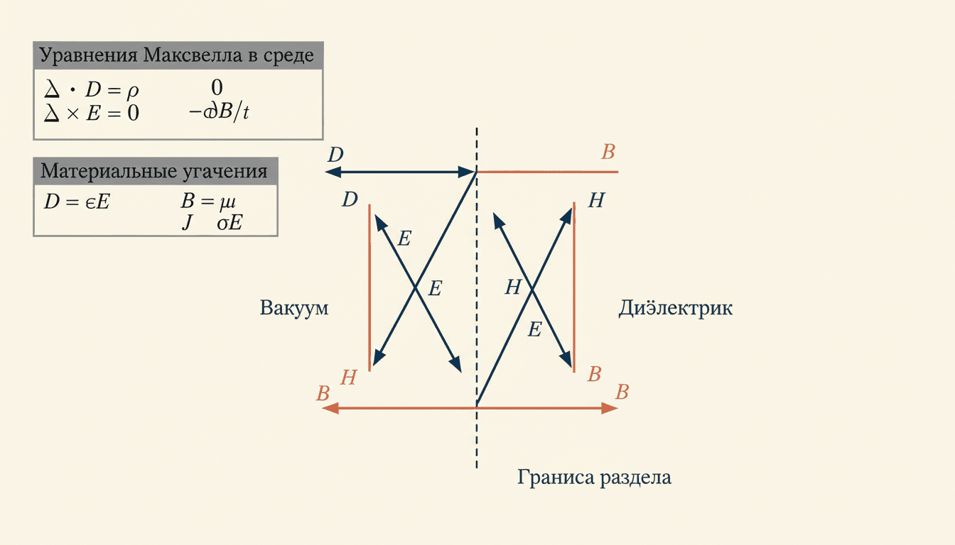 Уравнения Максвелла в среде: материальные уравнения