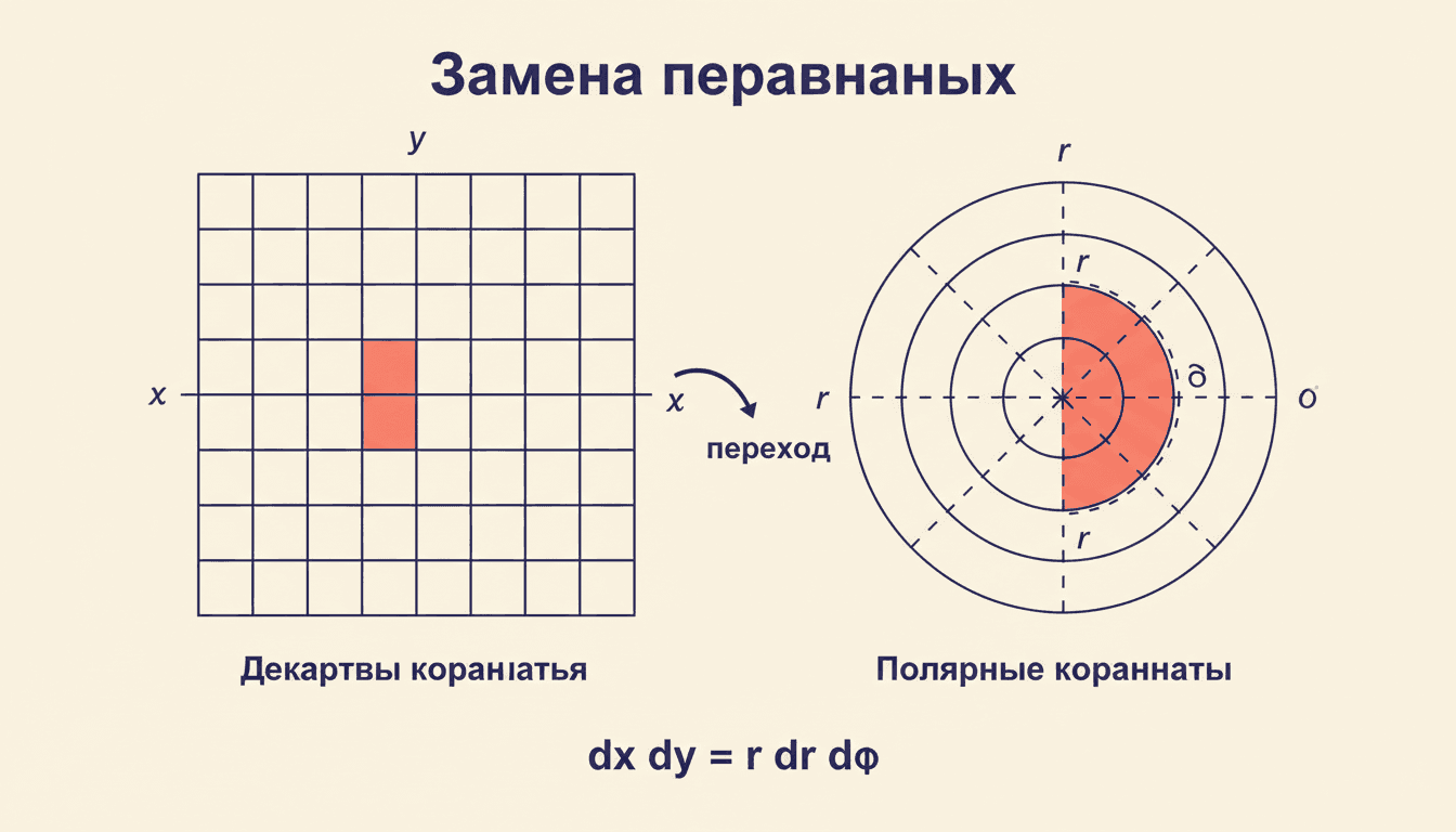 Якобиан полярных координат: откуда берётся r и зачем