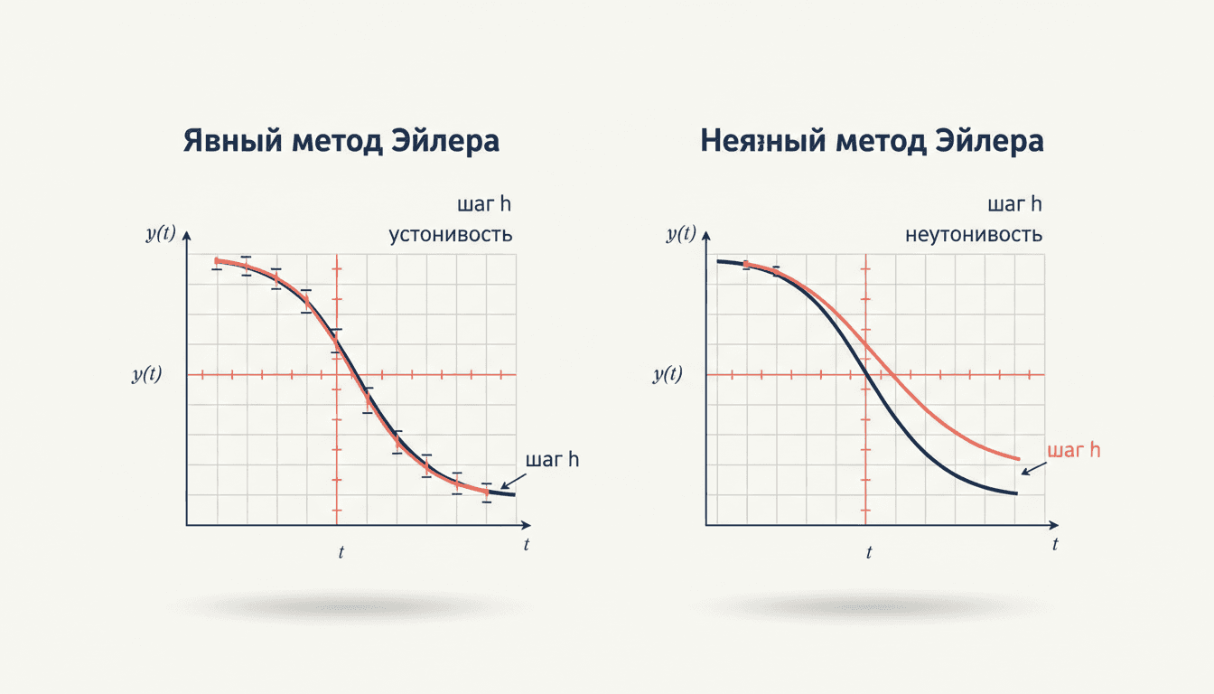 Явный и неявный метод Эйлера: устойчивость и выбор шага