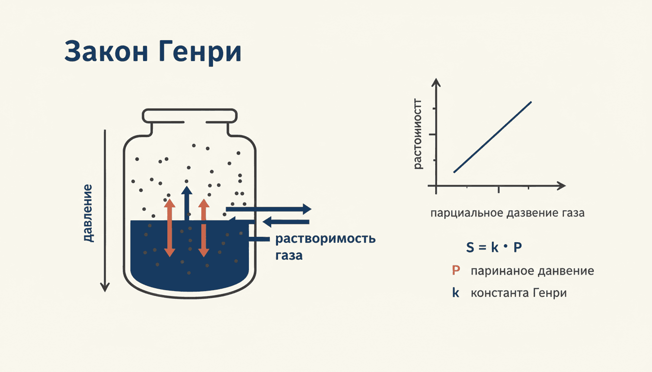 Закон Генри: растворимость газа и константа равновесия