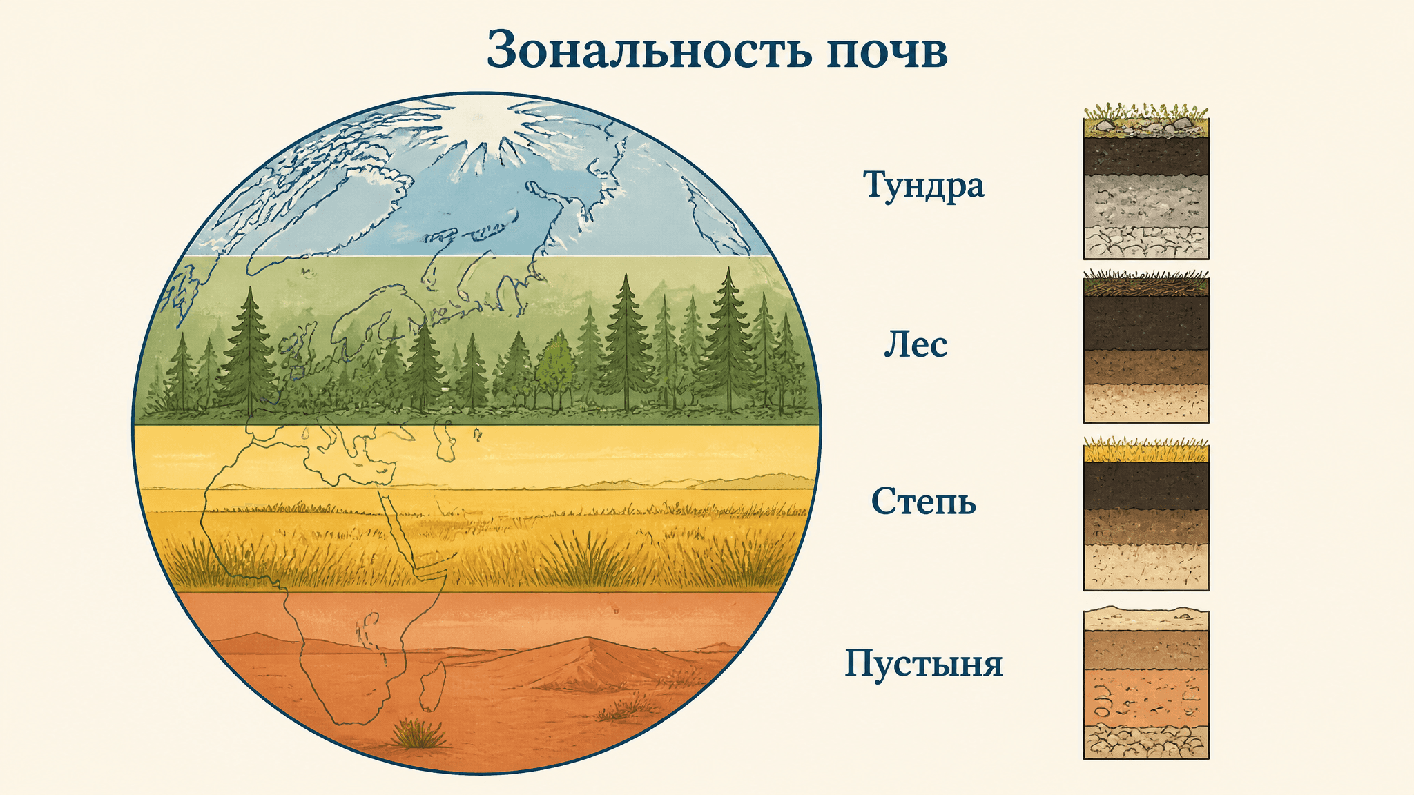Закон горизонтальной зональности почв Докучаева кратко