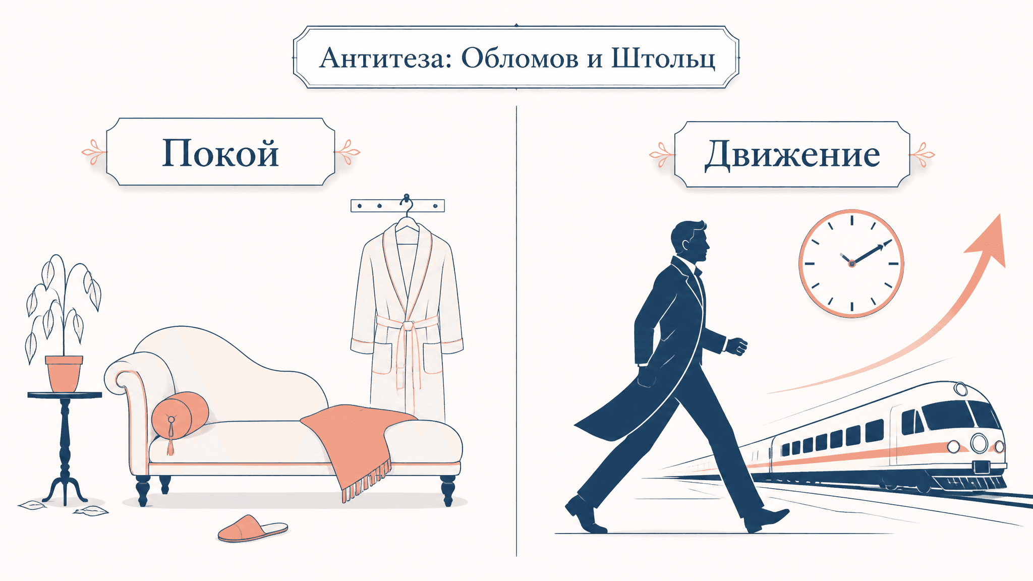 Антитеза Обломов и Штольц: разбор противопоставления