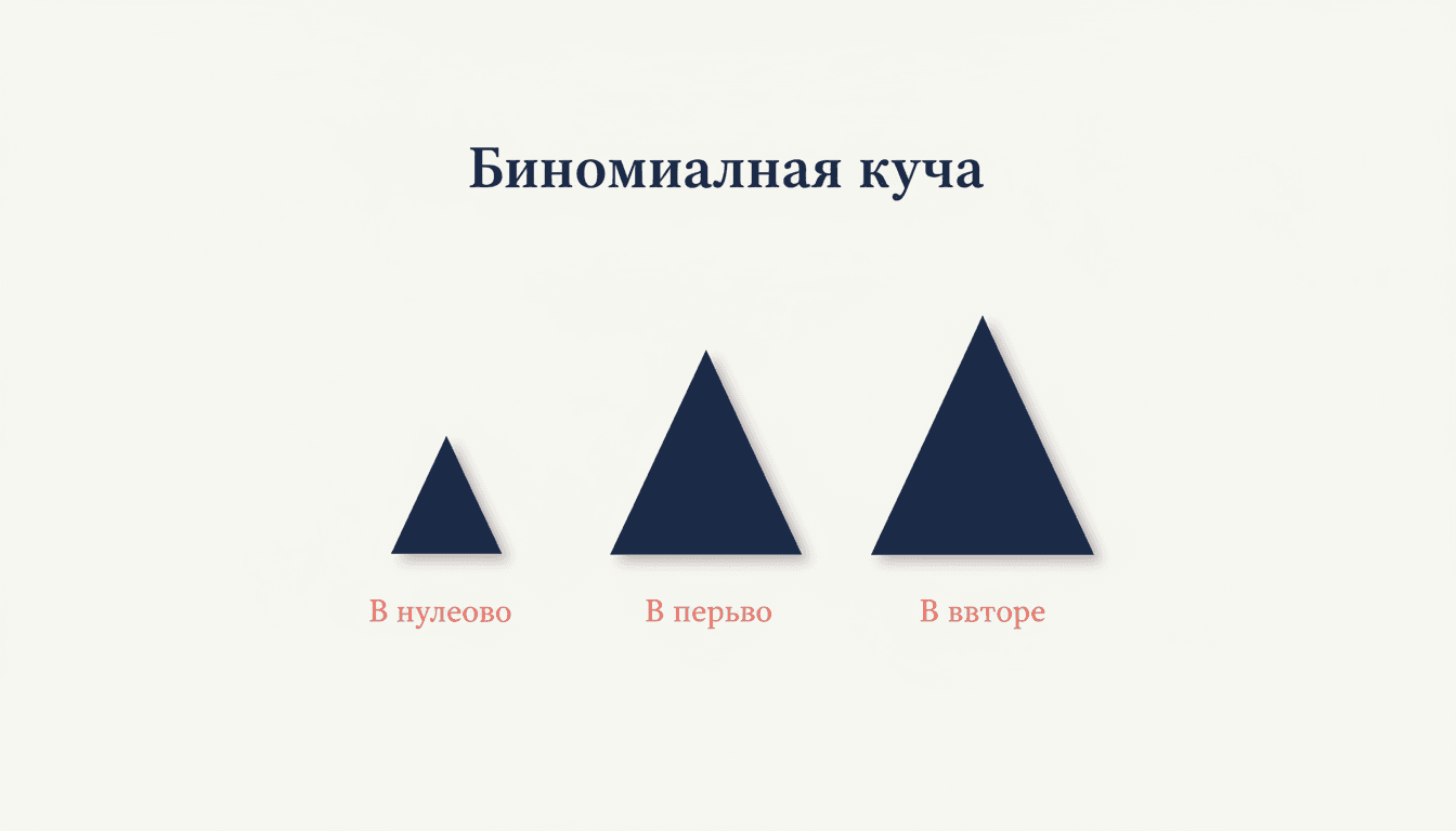 Биномиальная куча: операции и слияние за O(log n)