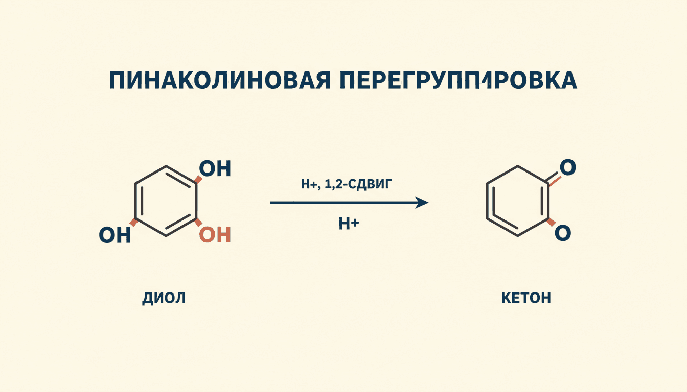 Пинаколиновая перегруппировка: 1,2-диолы в кетоны