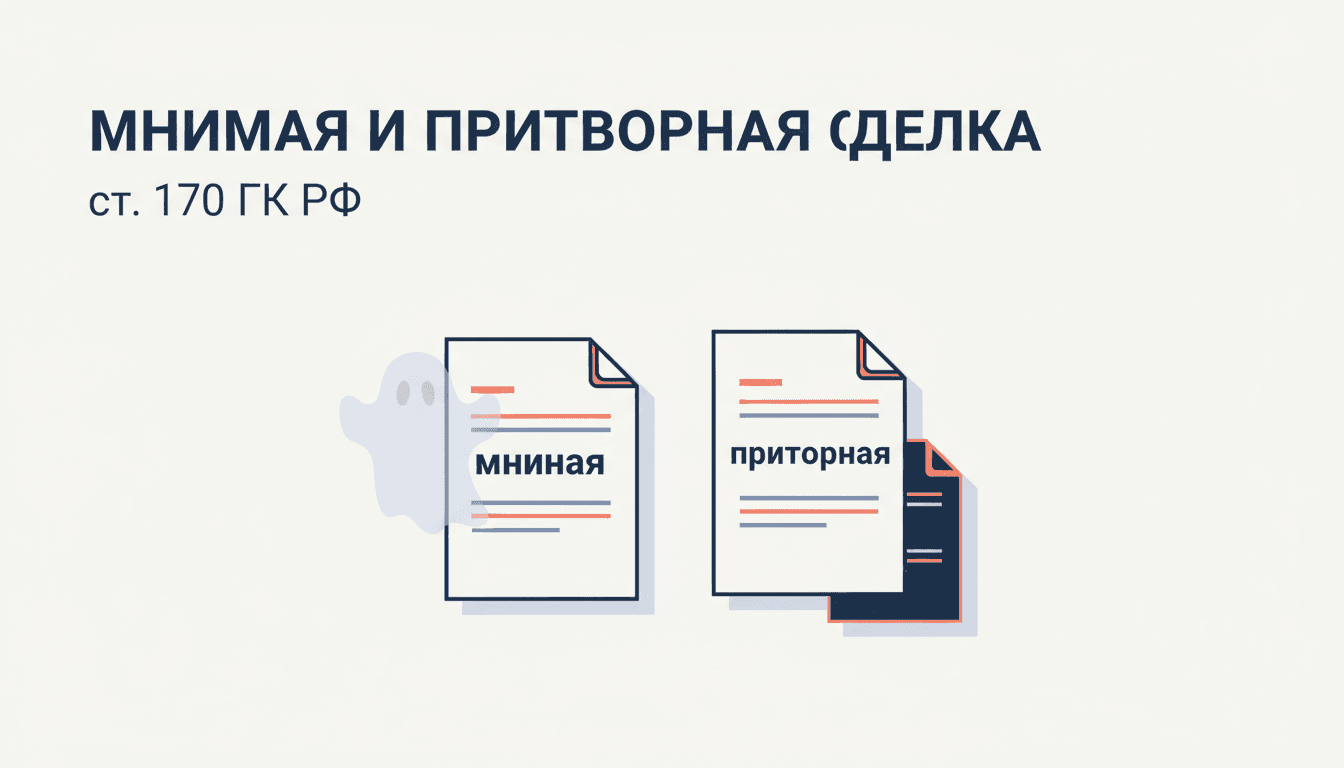 Притворная и мнимая сделка: различие по ст. 170 ГК РФ