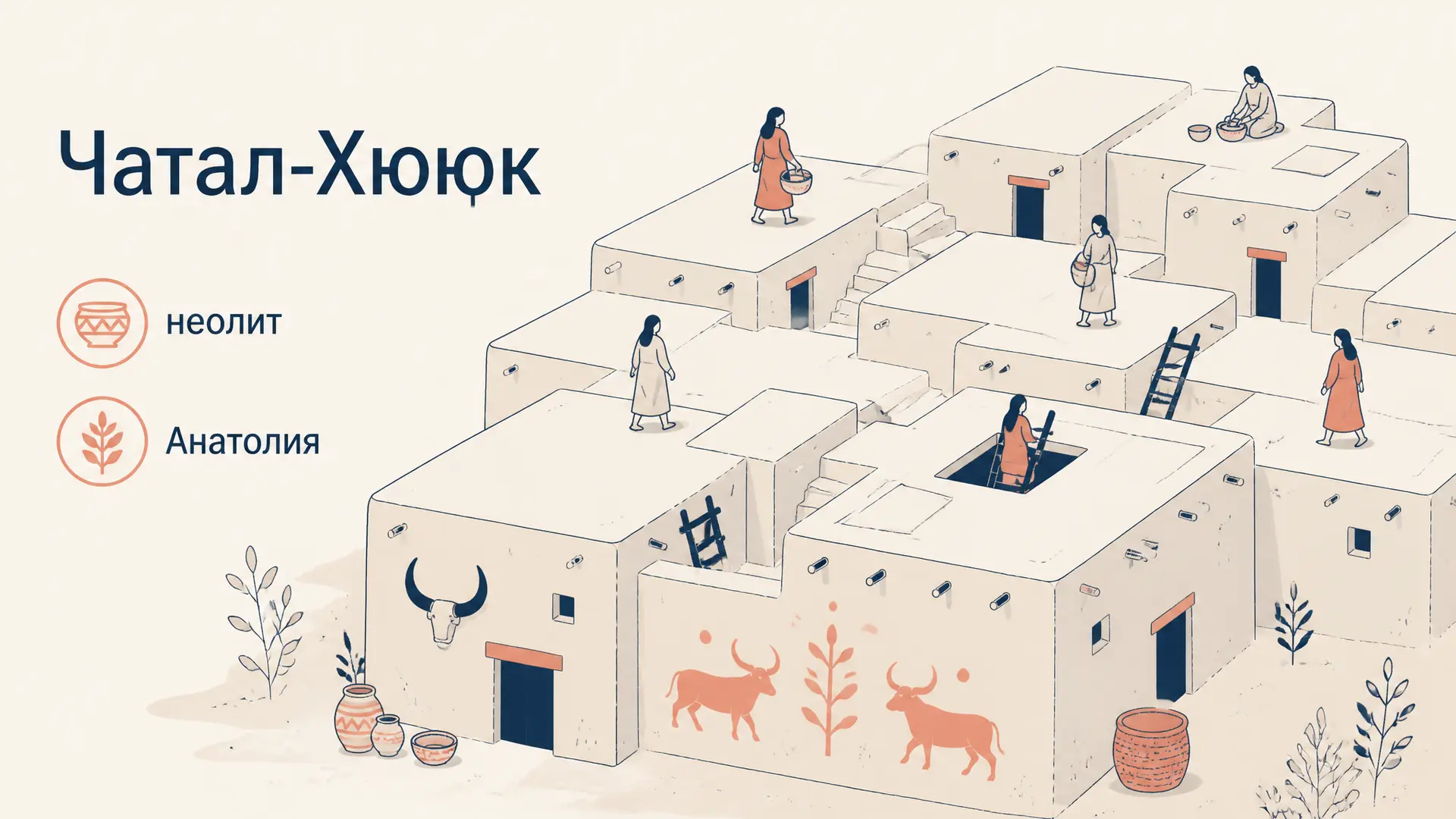 Чатал-Хююк: дома, росписи и спор о богине
