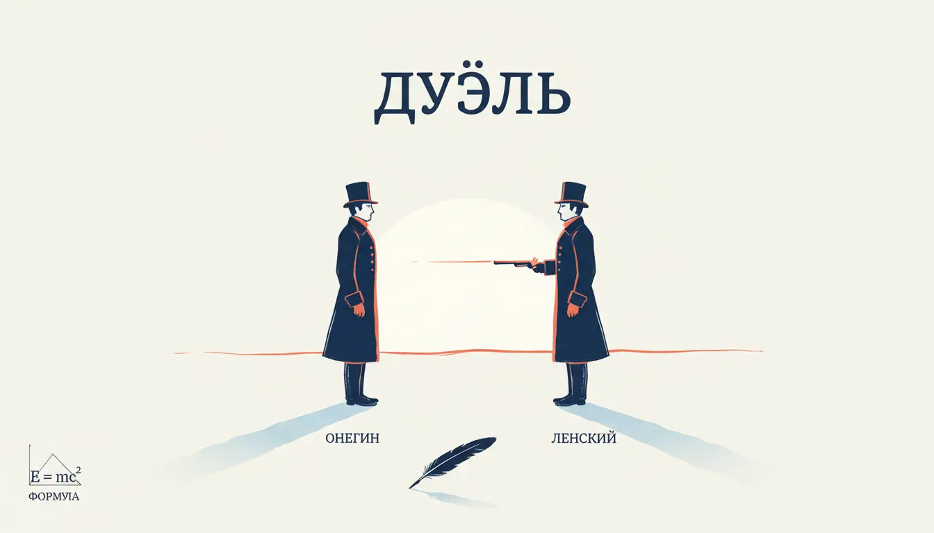 Дуэль Онегина и Ленского: за что и почему стрелялись