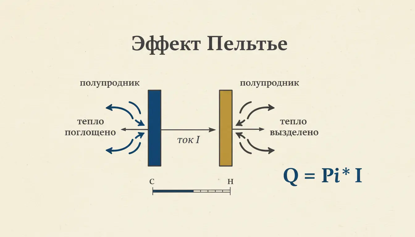 Эффект Пельтье: термоэлектрическое охлаждение спая