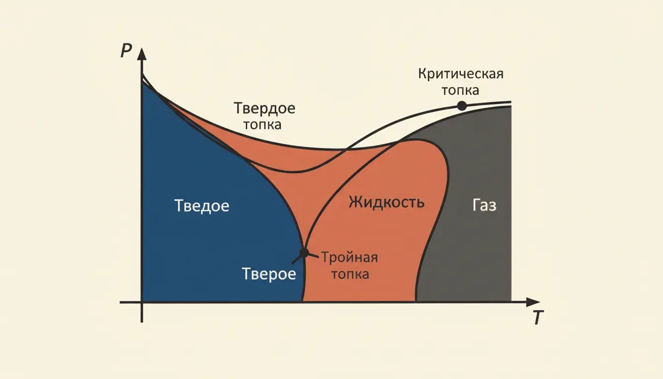Фазовая диаграмма однокомпонентной системы: чтение PT