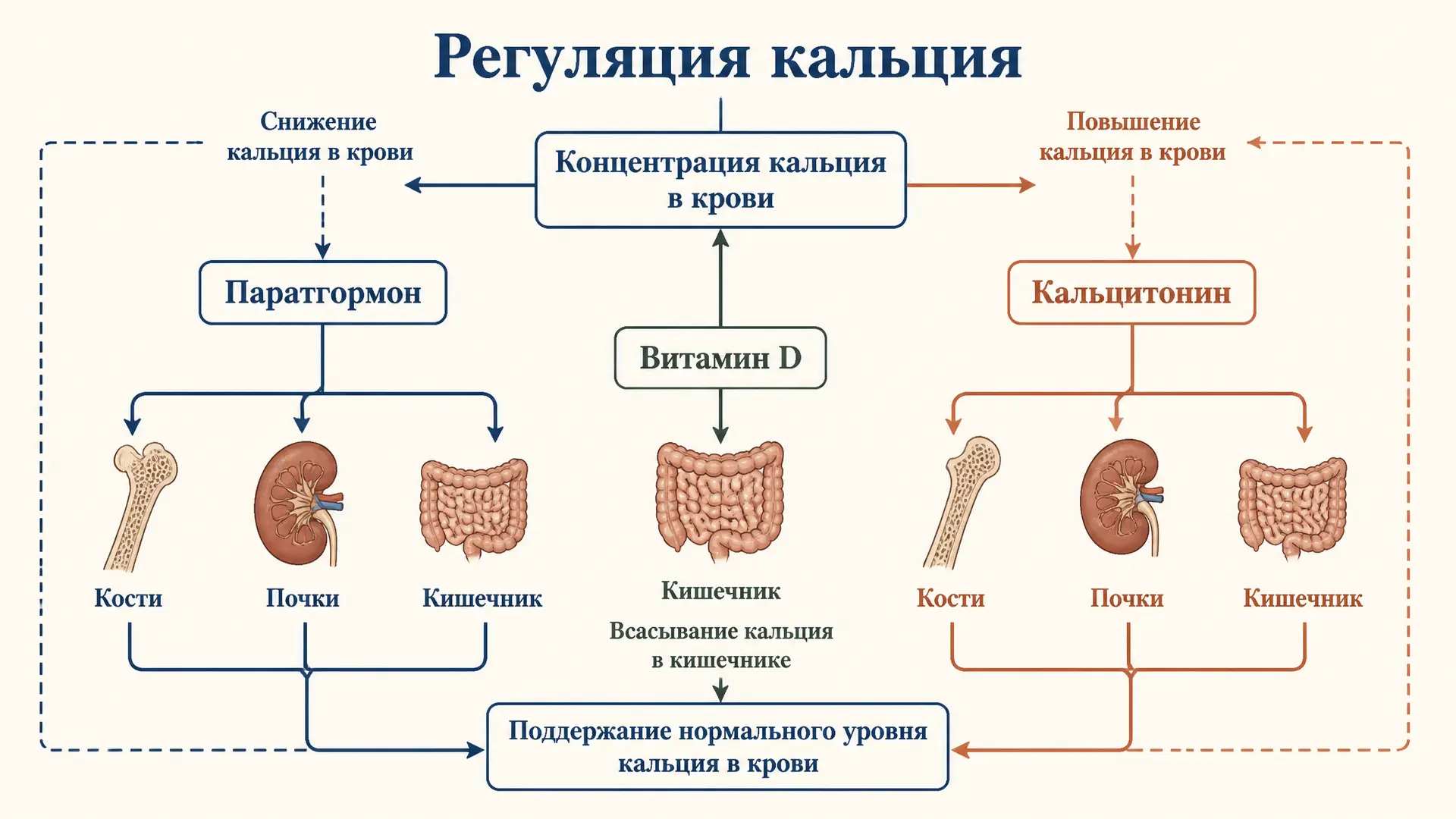 Гормональная регуляция обмена кальция и фосфора