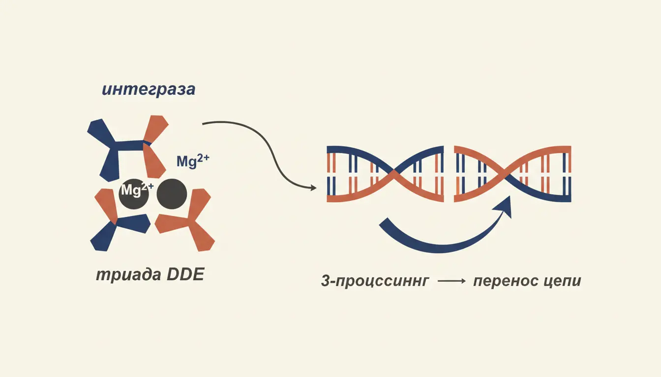 Интеграза ВИЧ: механизм встраивания ДНК и триада DDE