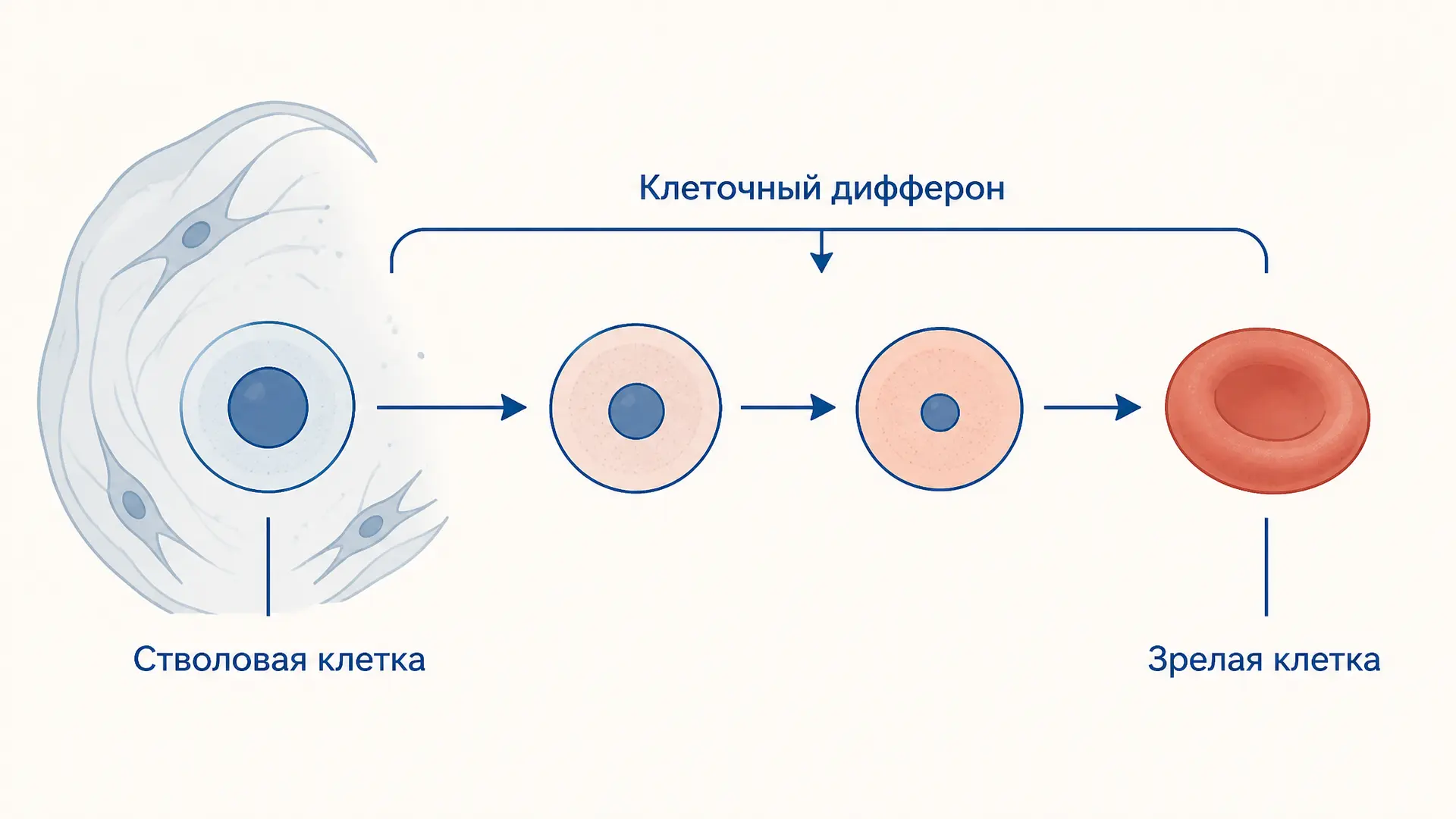 Клеточный дифферон: путь от стволовой клетки