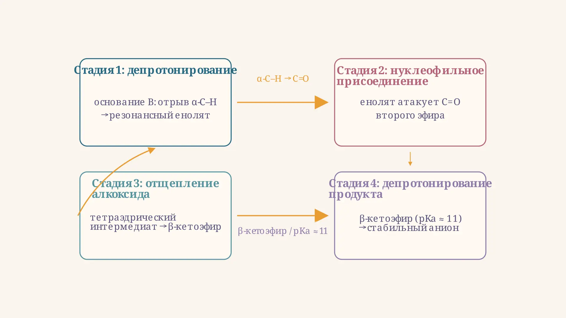 Конденсация Кляйзена: механизм и стадии реакции