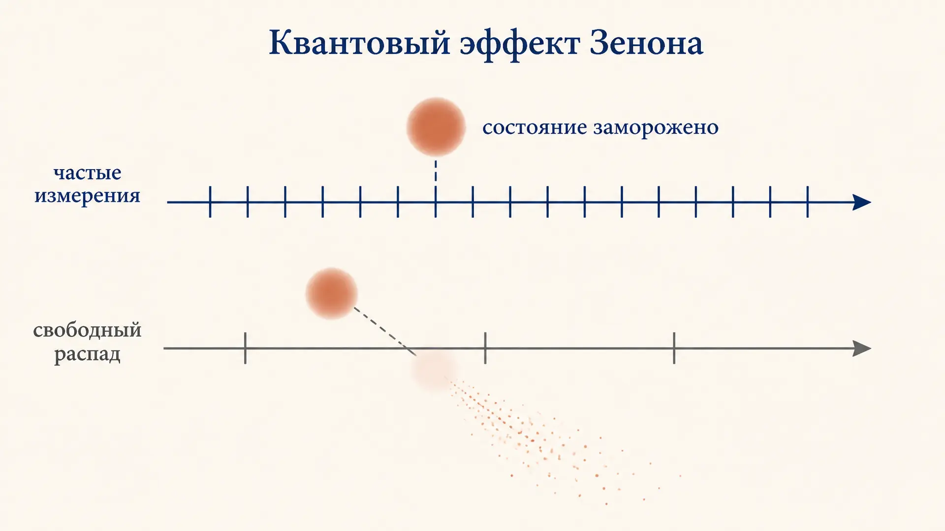 Квантовый эффект Зенона: измерение, что замораживает распад