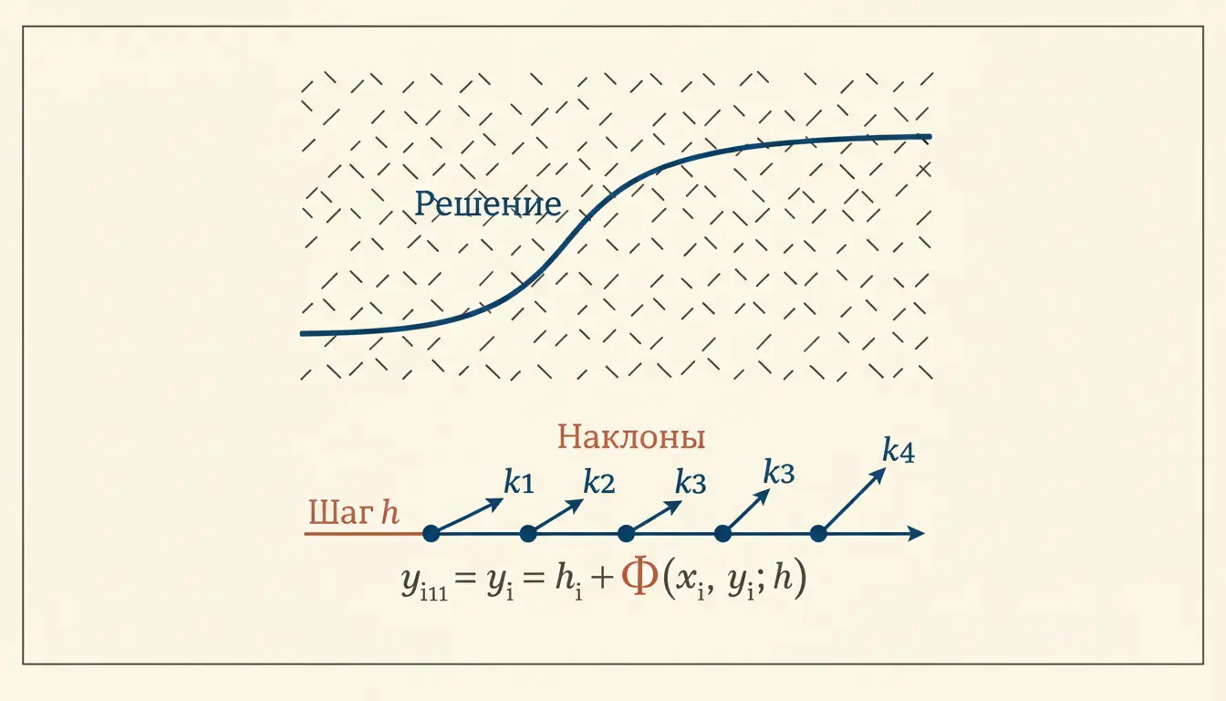 Метод Рунге-Кутты 4 порядка: численное решение ОДУ