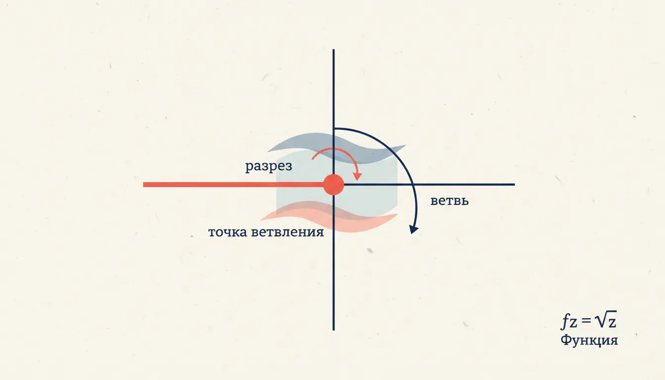 Многозначные функции и ветви: точки ветвления и разрезы