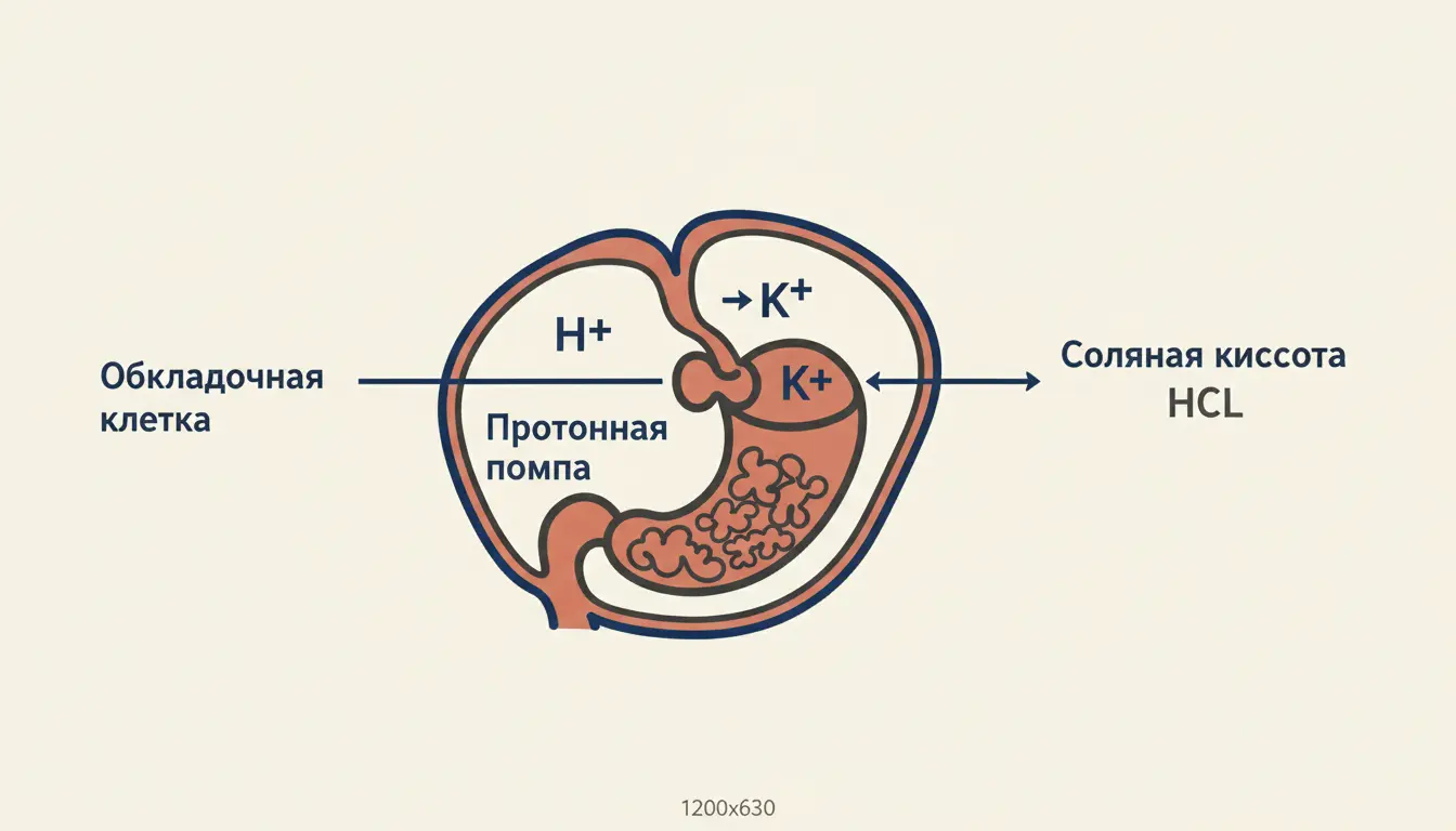 Обкладочные клетки желудка и протонная помпа