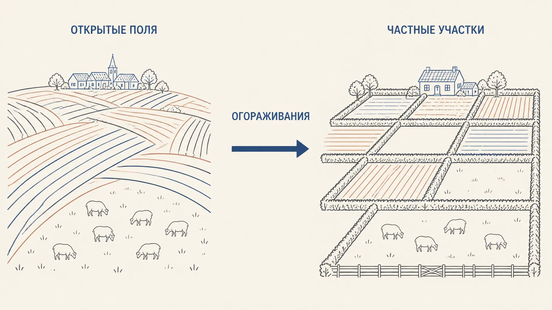 Огораживания в Англии: причины, последствия, оценки