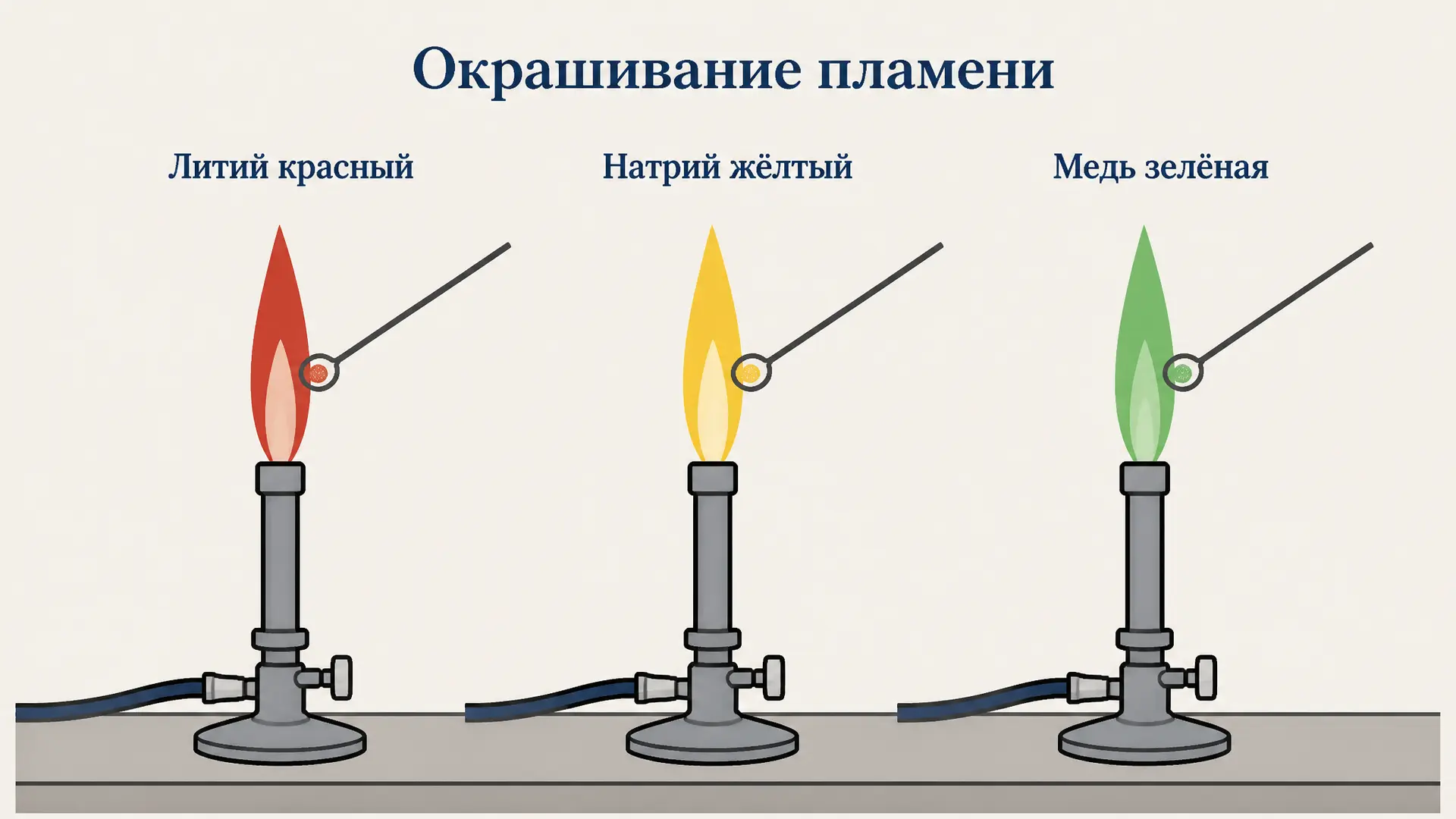 Окрашивание пламени катионами металлов: цвета и причина