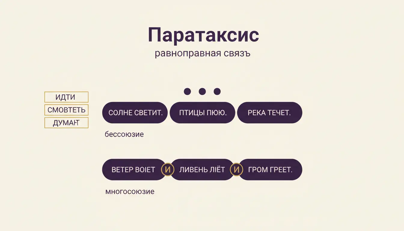Паратаксис: равноправие частей в синтаксисе и его стилистика