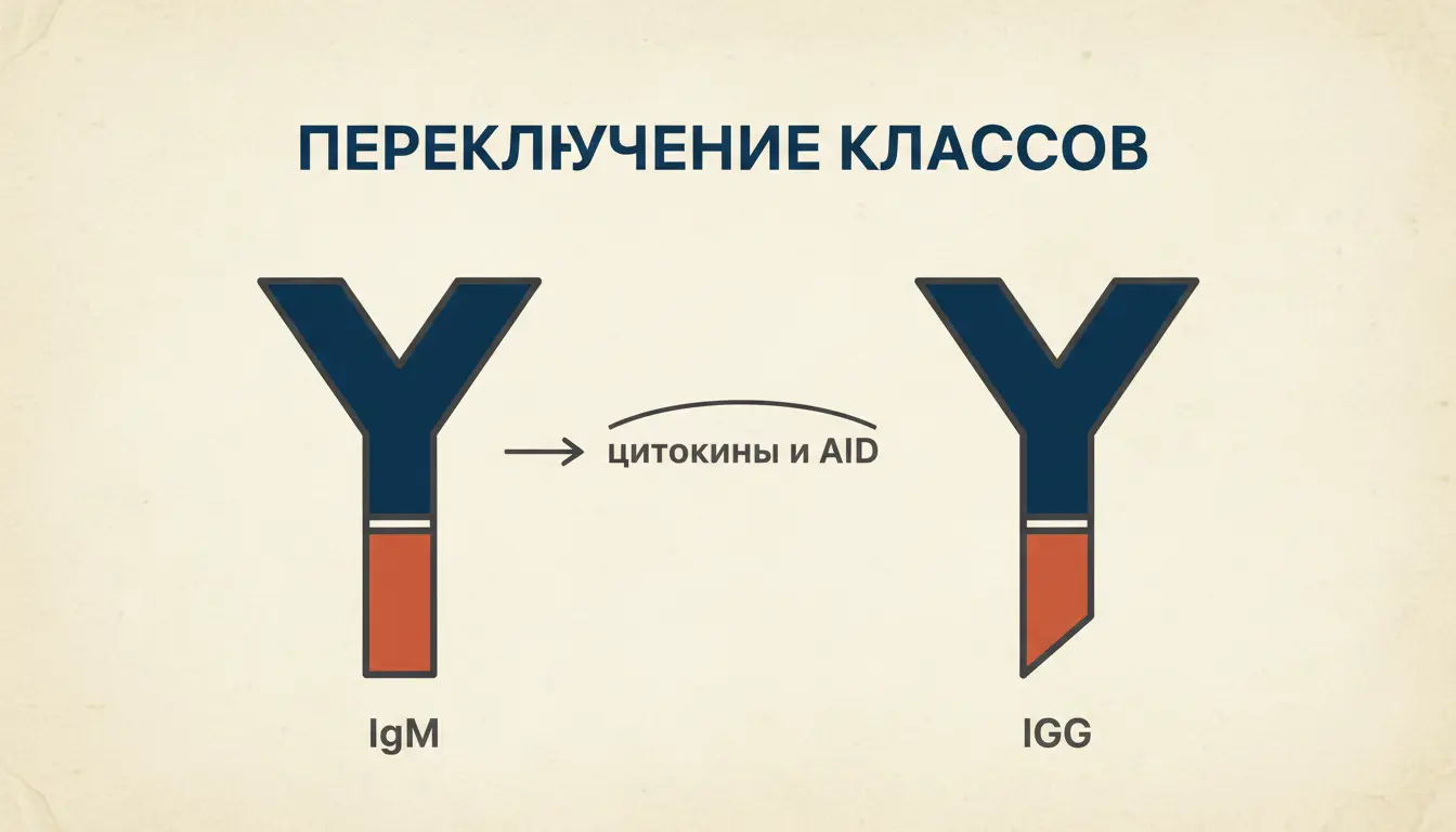 Переключение классов иммуноглобулинов: CSR, AID и цитокины
