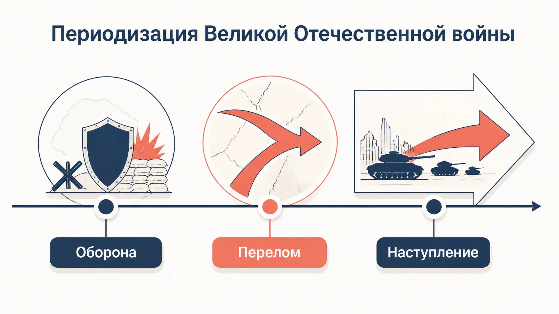 Периодизация Великой Отечественной войны: 3 этапа