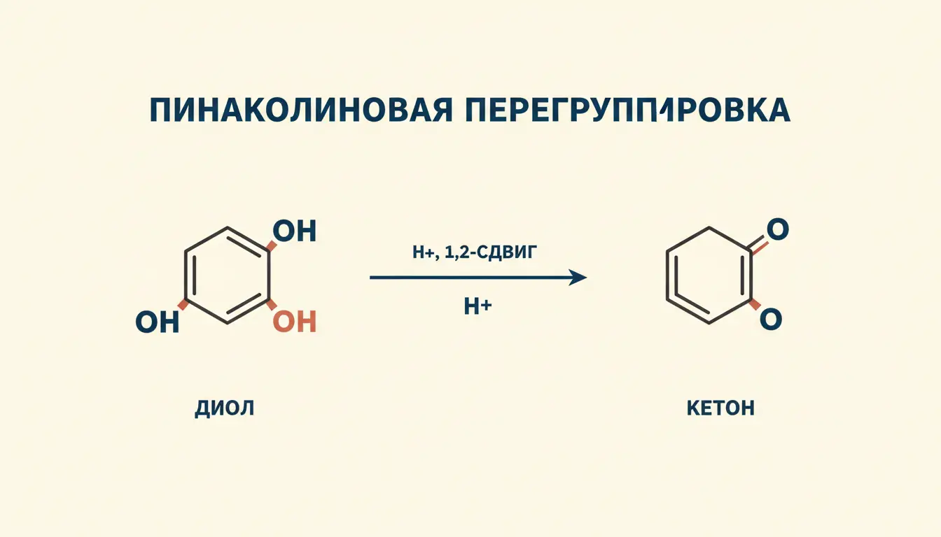 Пинаколиновая перегруппировка: 1,2-диолы в кетоны