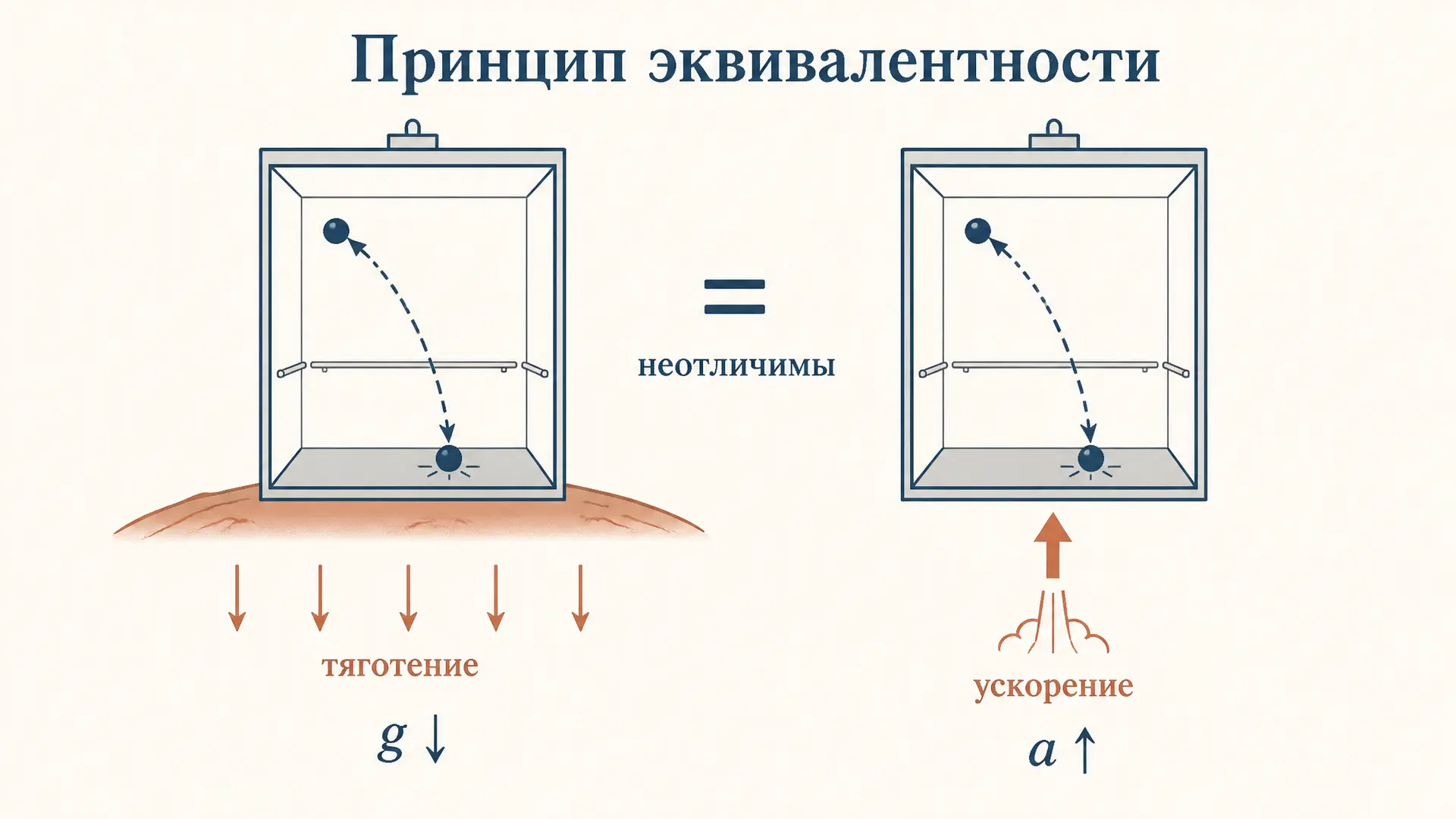 Принцип эквивалентности Эйнштейна: ускорение и гравитация