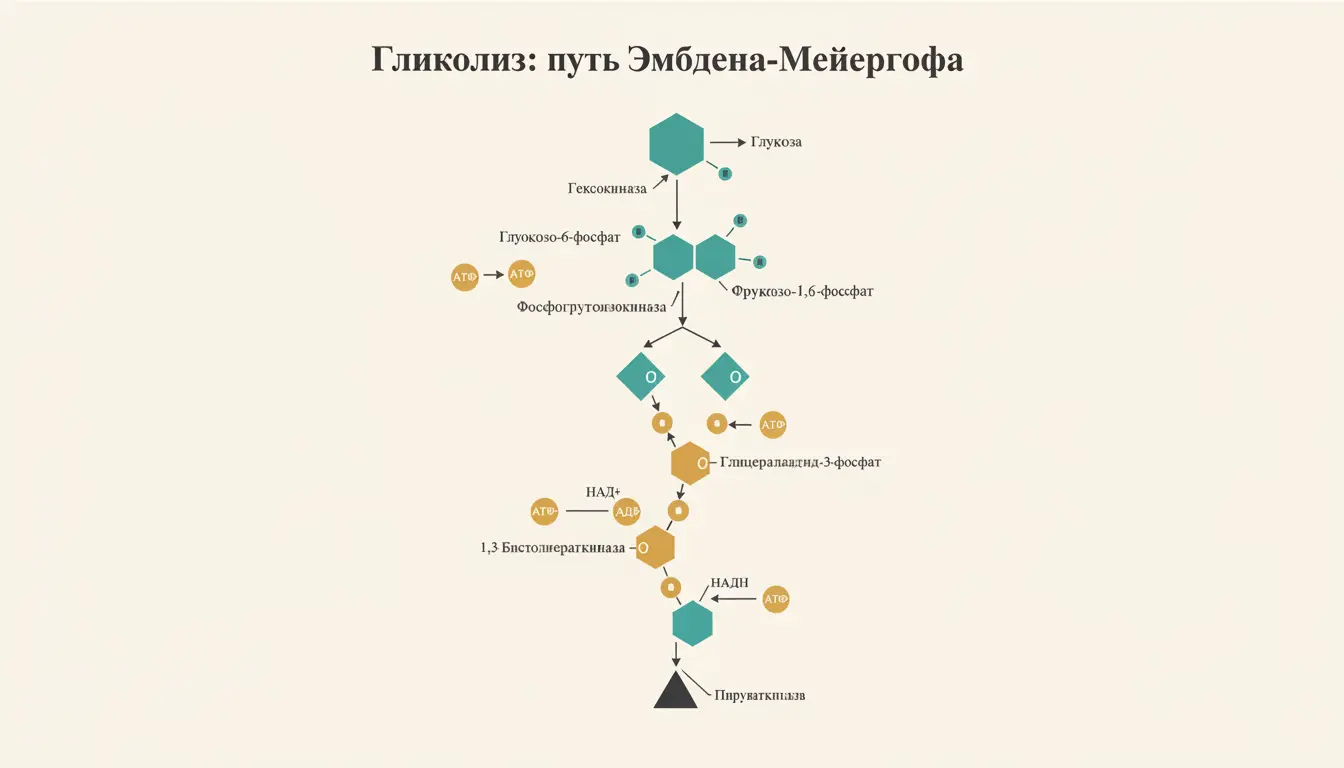 Путь Эмбдена-Мейергофа: классический гликолиз за 10 шагов
