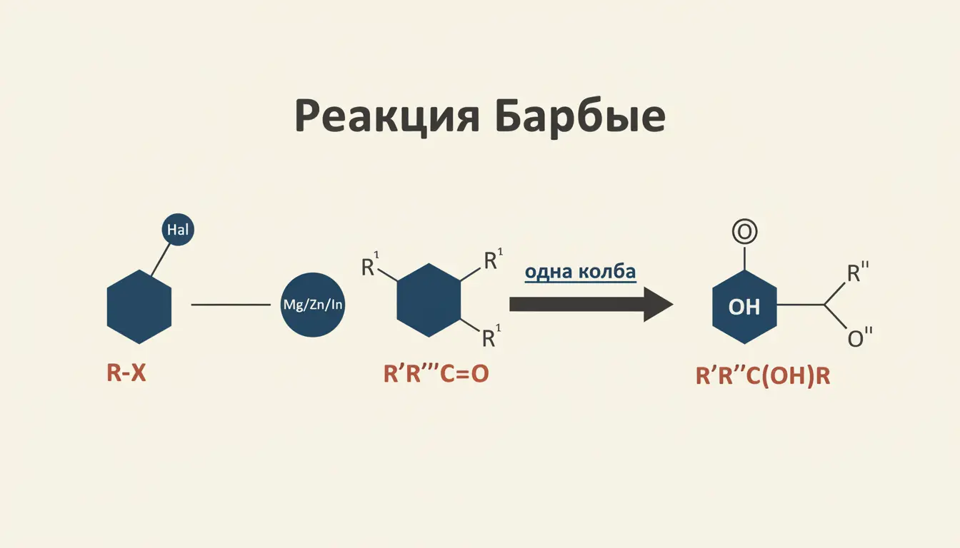 Реакция Барбье: in situ металлоорганика в одной колбе