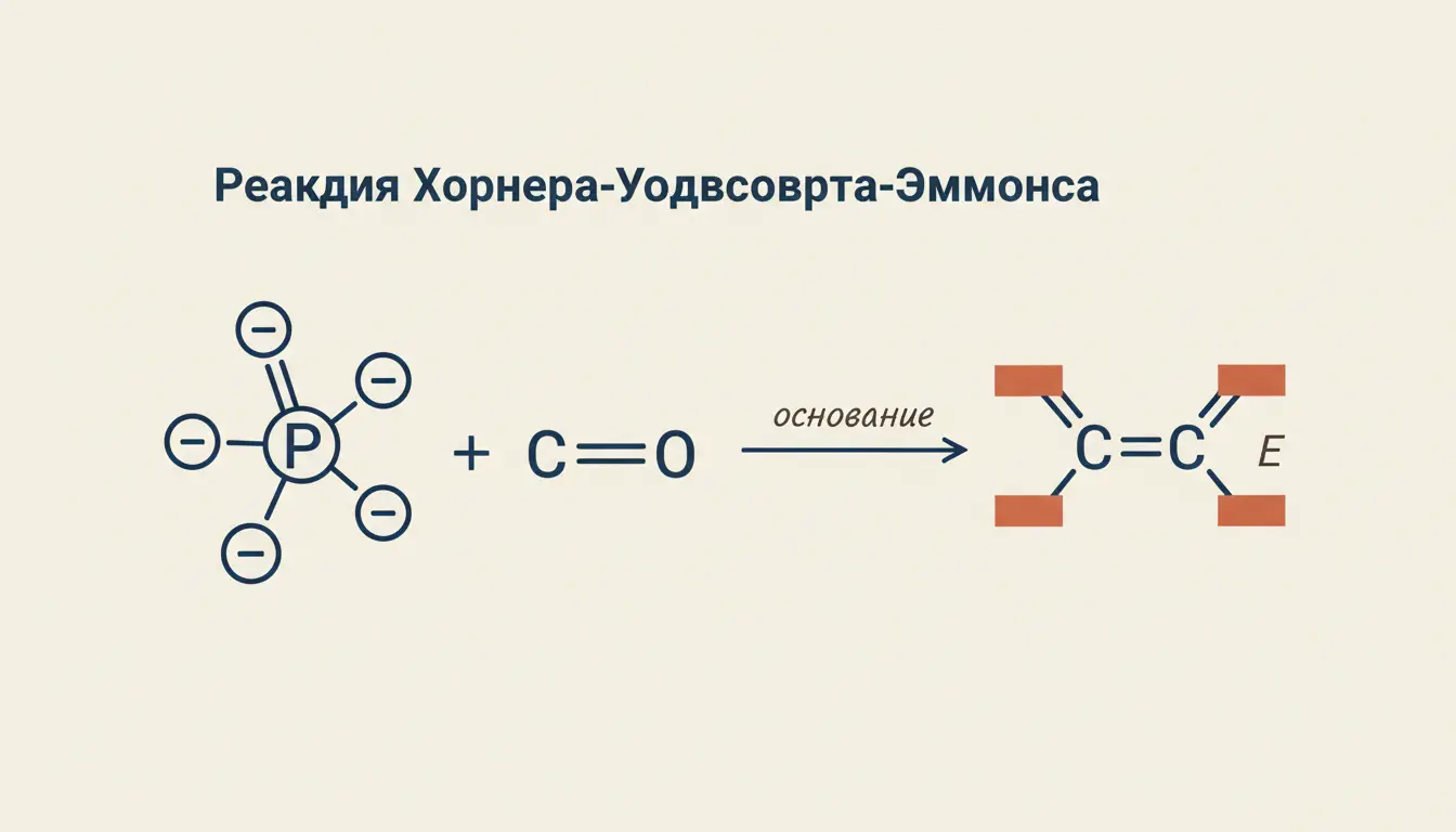 Реакция Хорнера-Уодсворта-Эммонса: E-олефинирование
