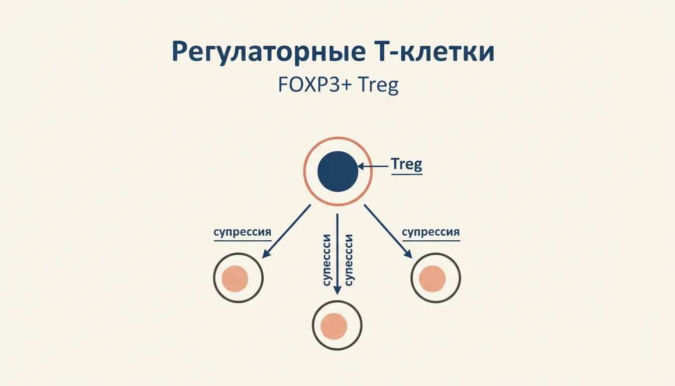 Регуляторные T-клетки (Treg): FOXP3, супрессия и терапия