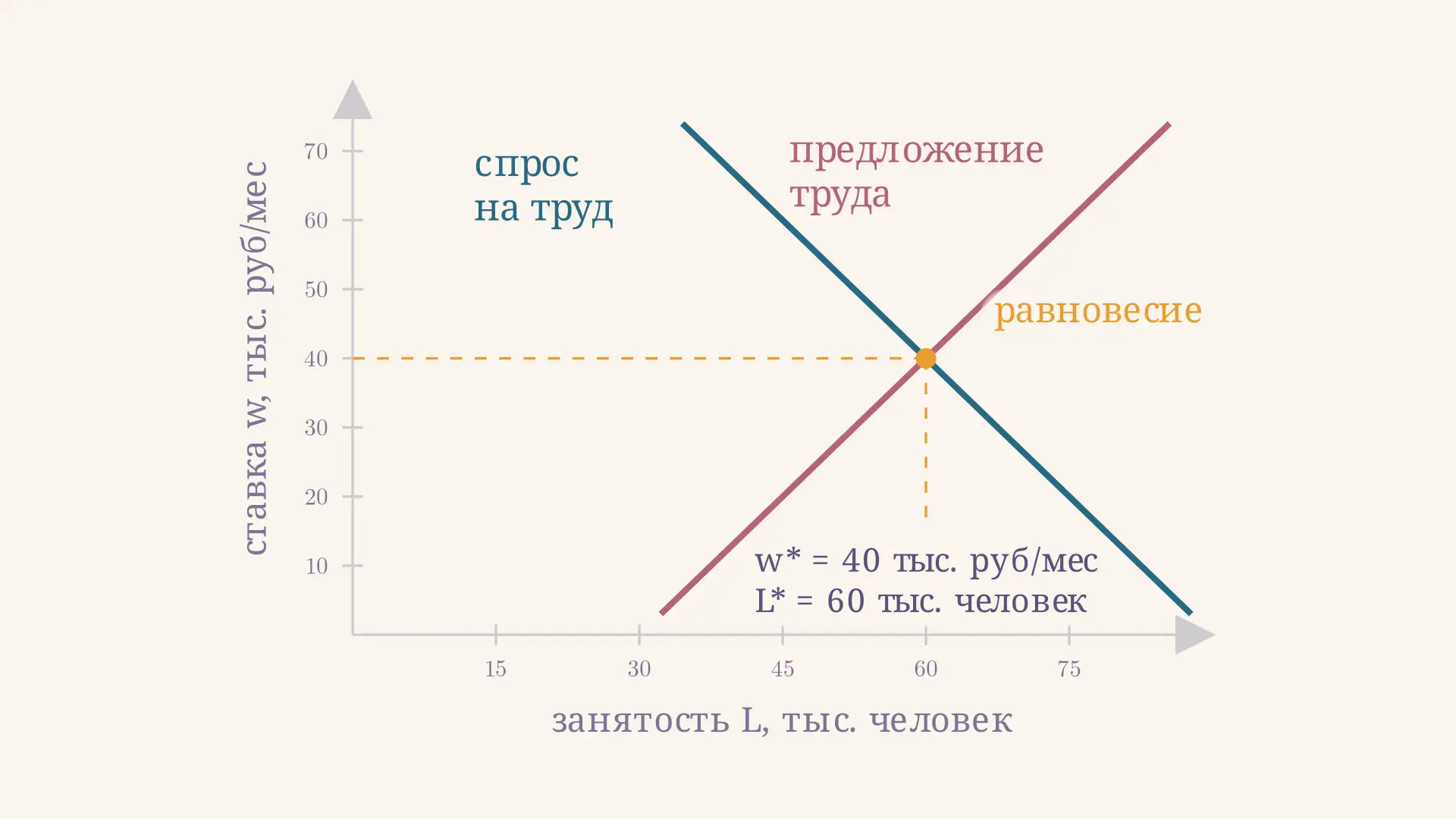 Рынок труда: равновесие спроса и предложения