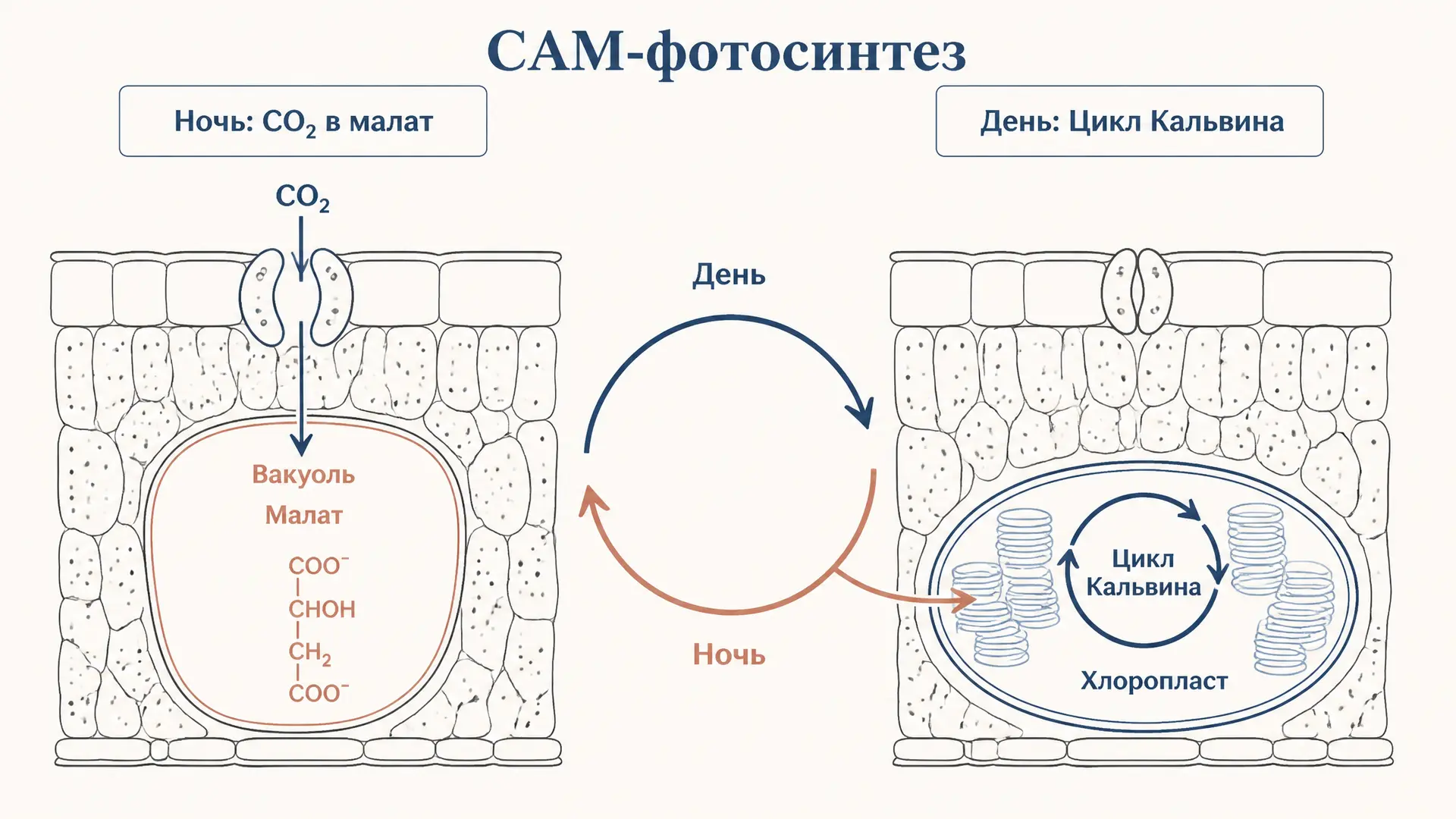 САМ-фотосинтез: метаболизм толстянковых растений