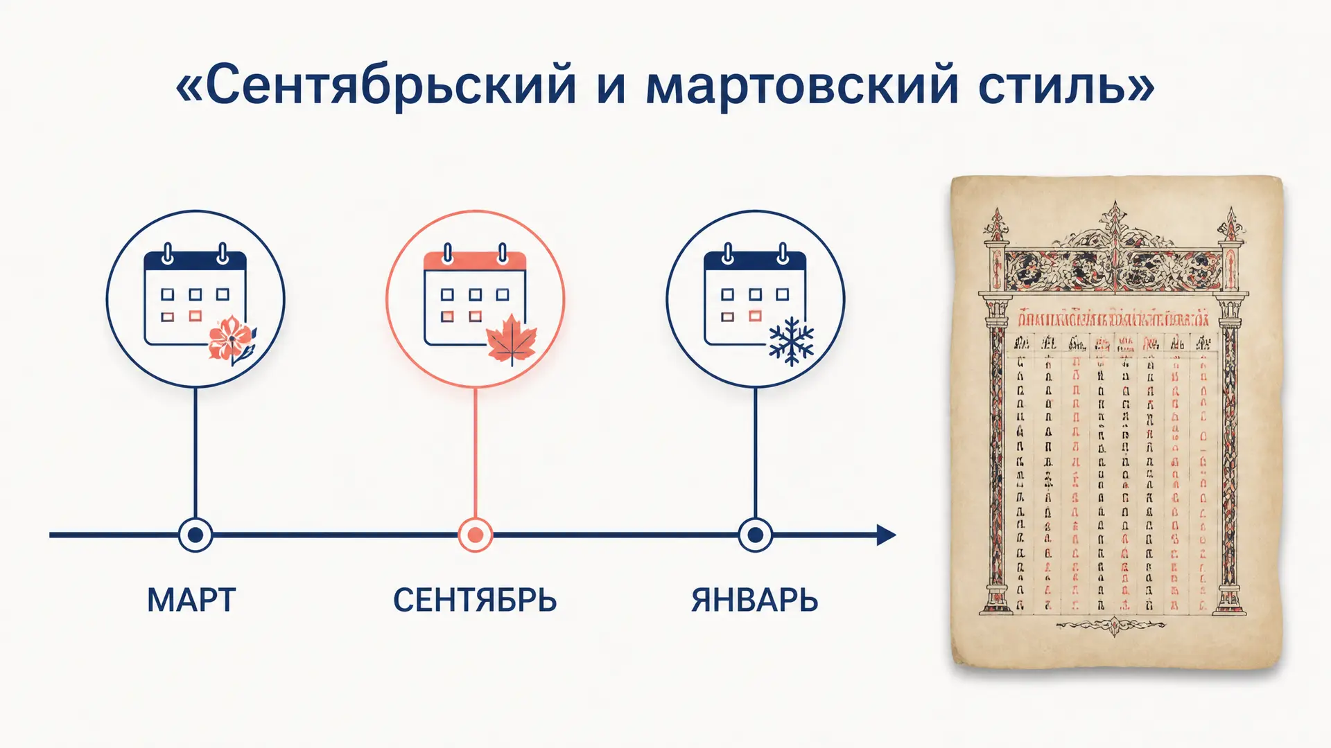 Сентябрьский и мартовский стиль: как считать даты
