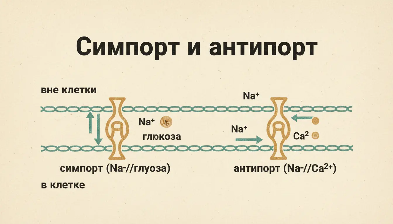 Симпорт и антипорт: вторично-активный транспорт