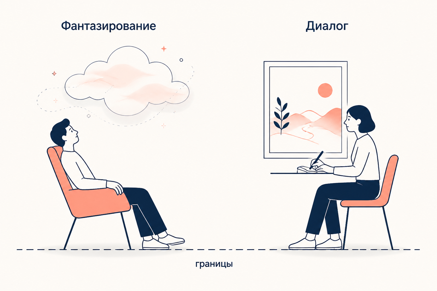 Сравнение пассивного фантазирования и диалога с внутренним образом при сохранении границ реальности