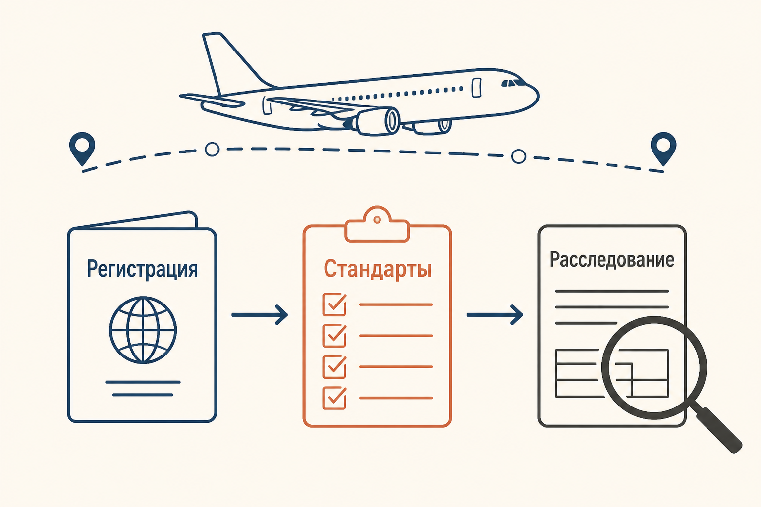 Связь регистрации, стандартов и расследования в международной авиации