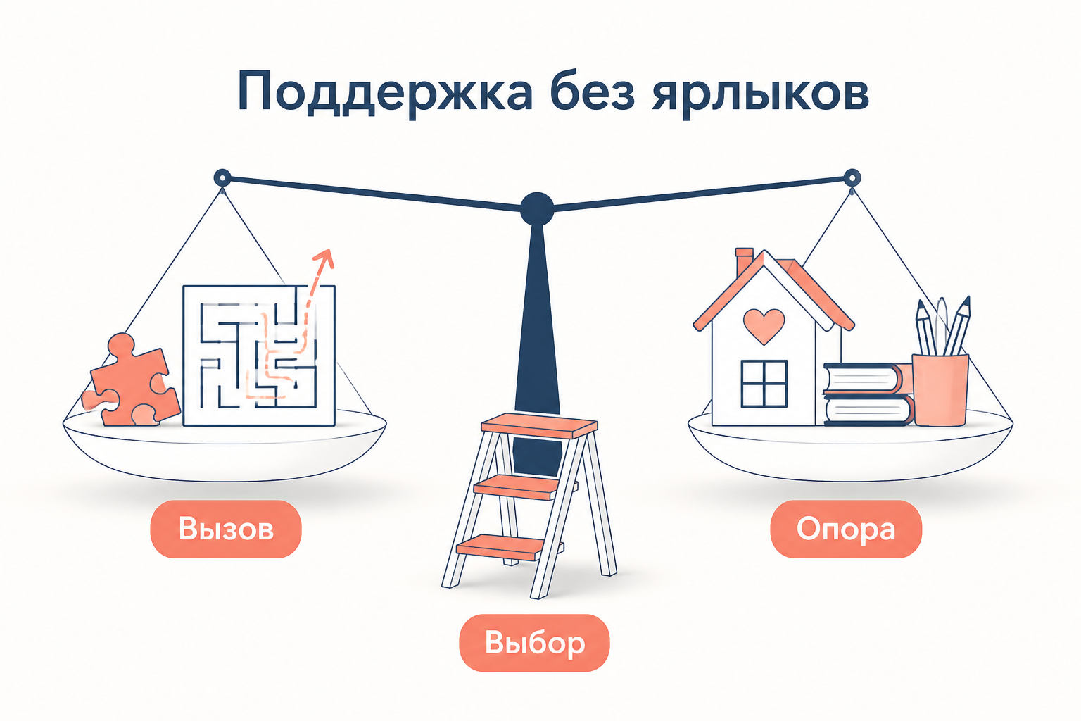 Сбалансированная поддержка: сложность задачи, эмоциональная безопасность и свобода выбора должны пересекаться