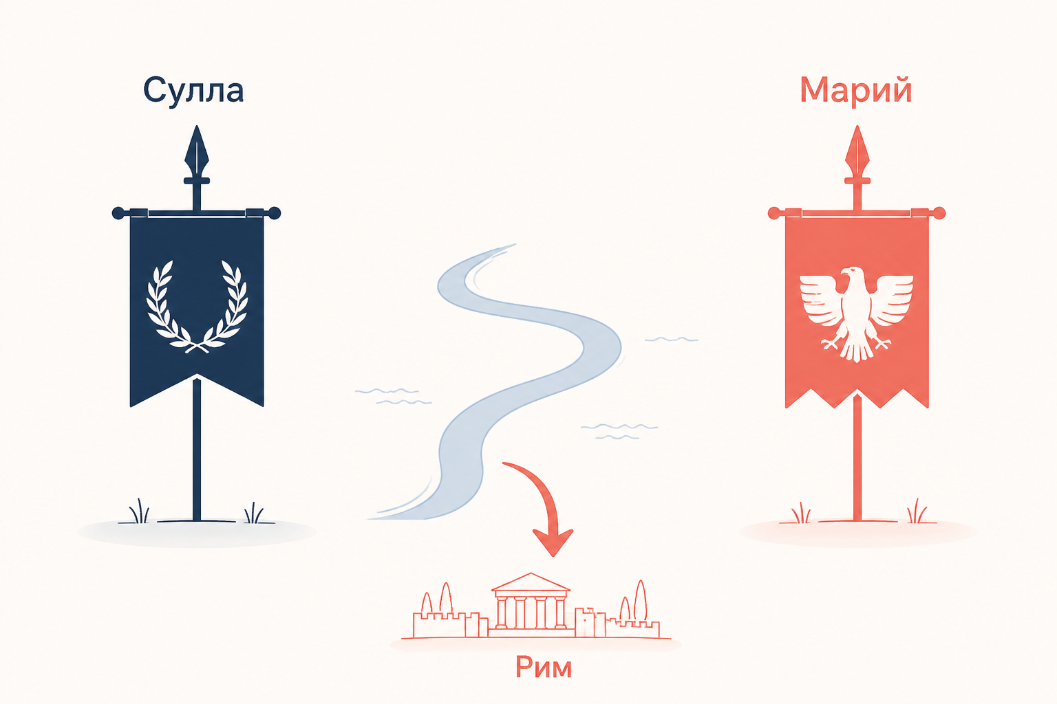 Схема гражданской войны Суллы и Мария: движение к Риму