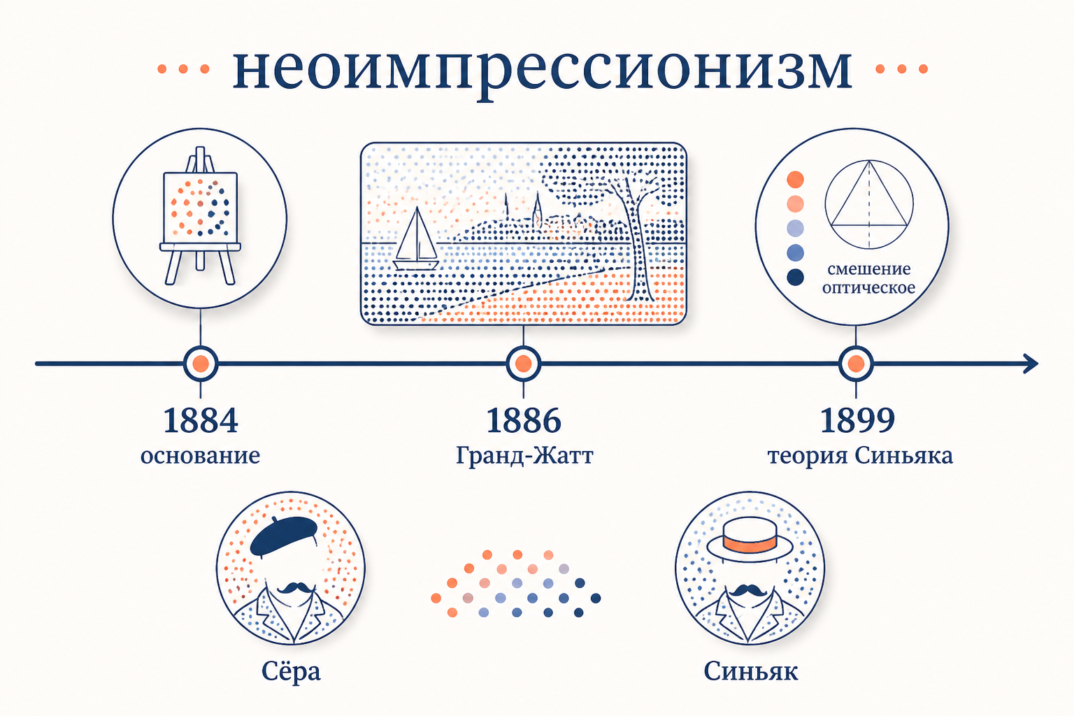 Хронология неоимпрессионизма: ключевые события и художники движения