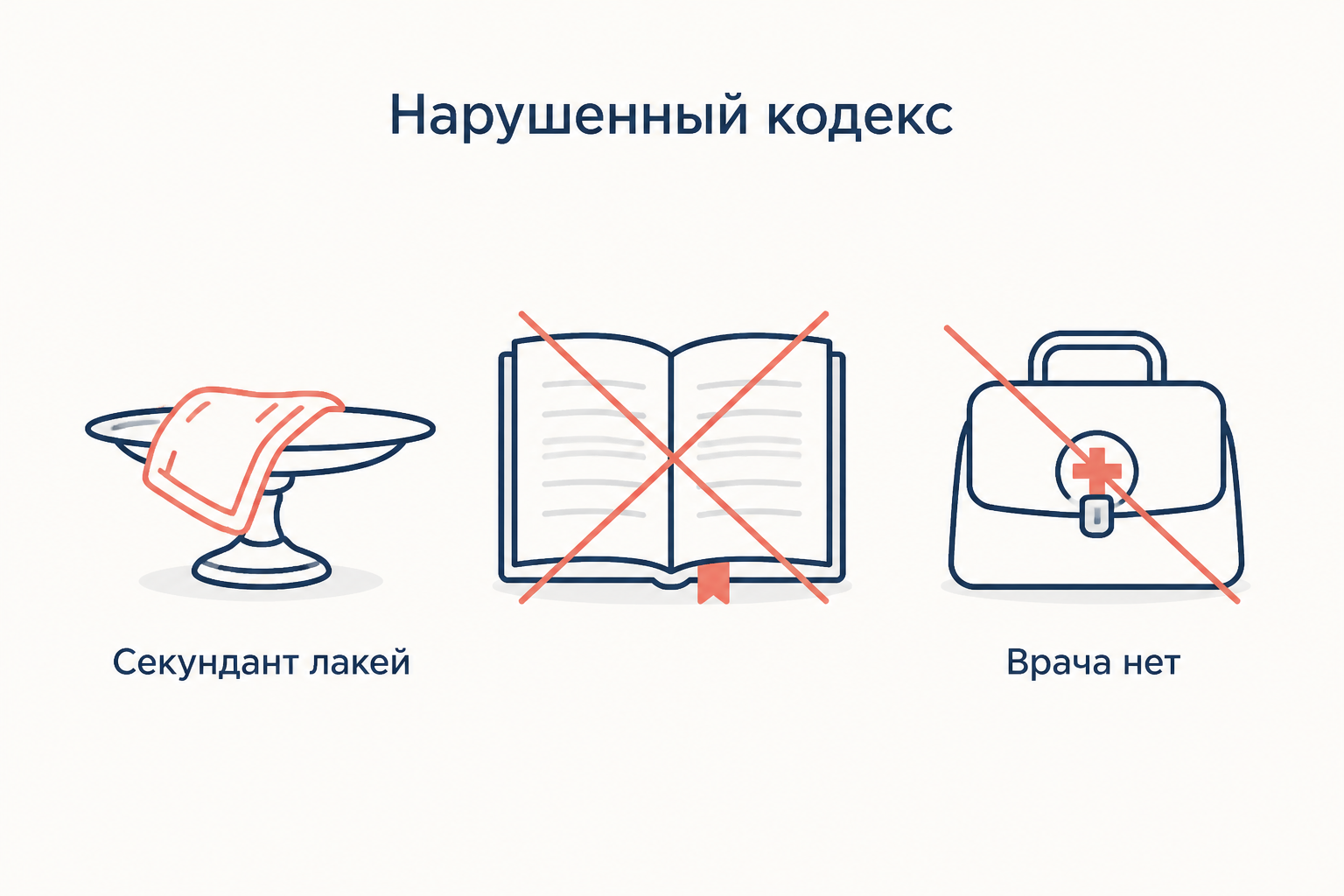 Схема нарушенного дуэльного кодекса в романе Отцы и дети: секундант лакей и отсутствие врача