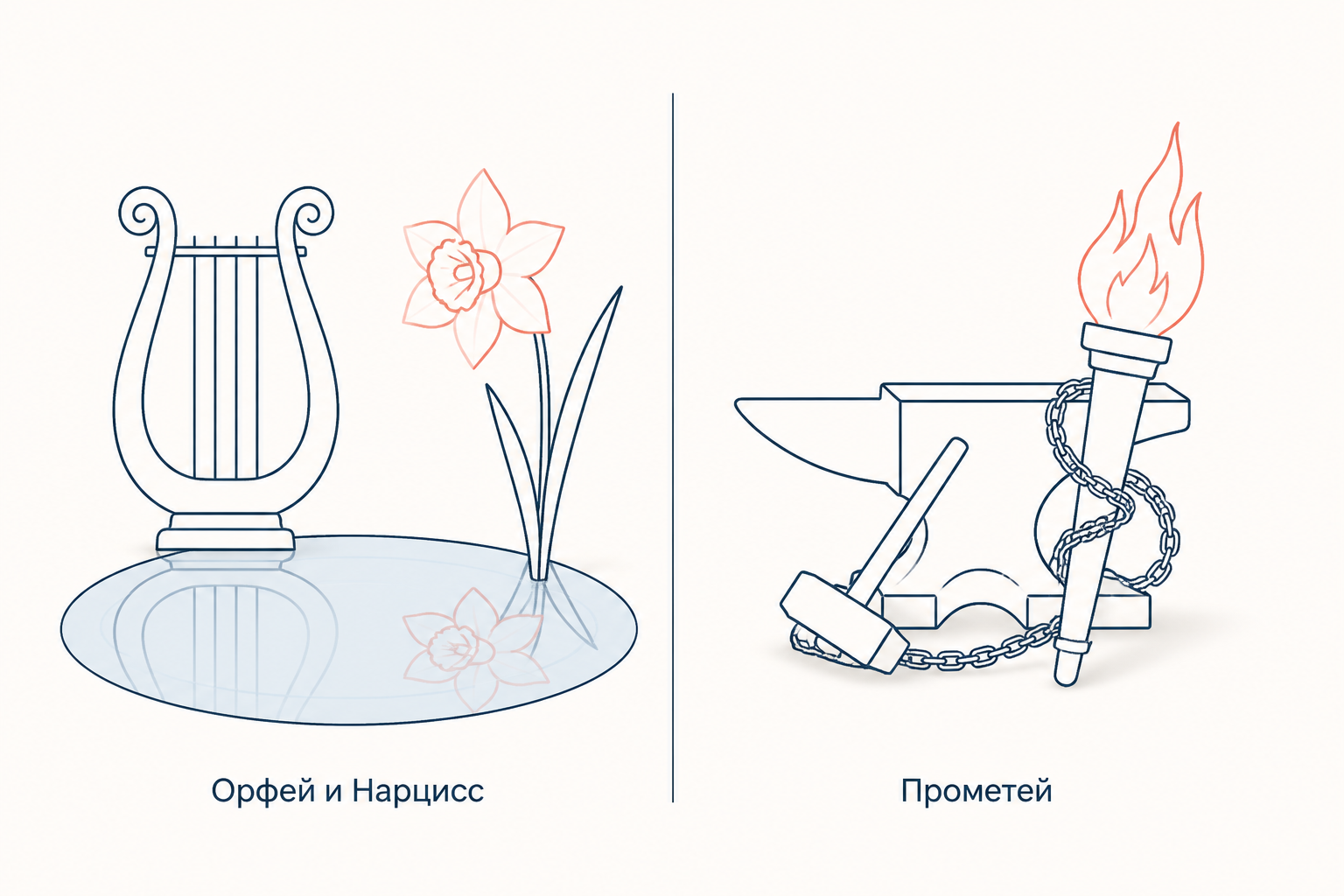 Орфей и Нарцисс как образы нерепрессивной культуры против Прометея как героя труда