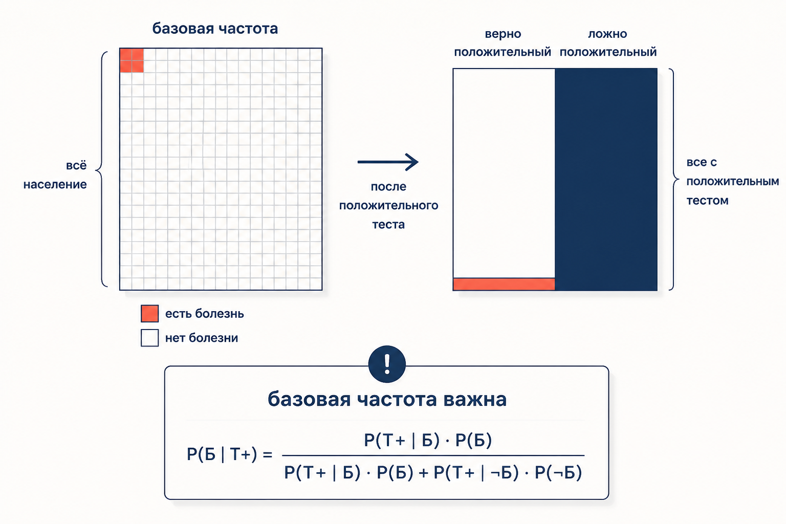 Байесовское обновление и базовые частоты